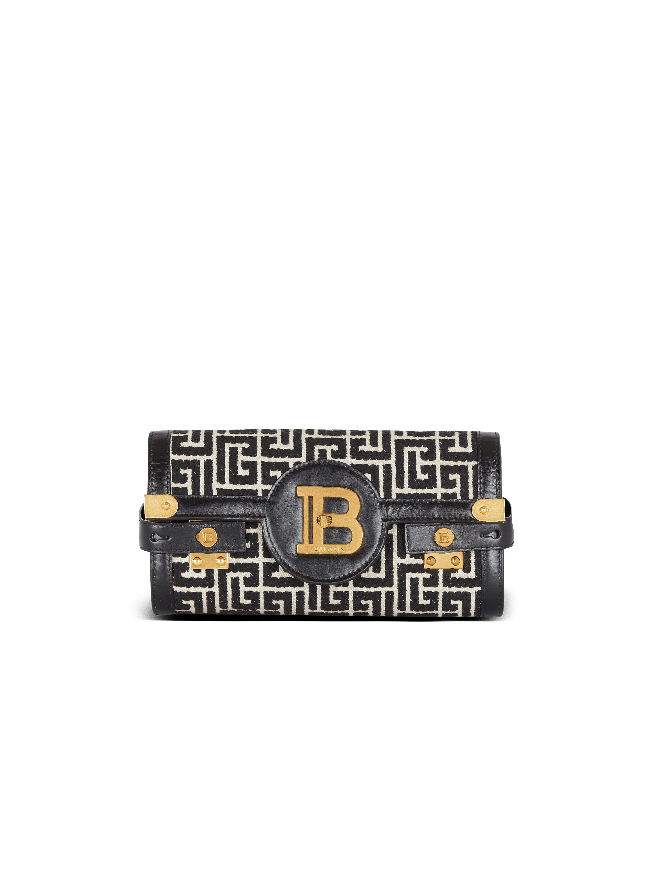 B-Buzz 23 jacquard and leather Clutch bag