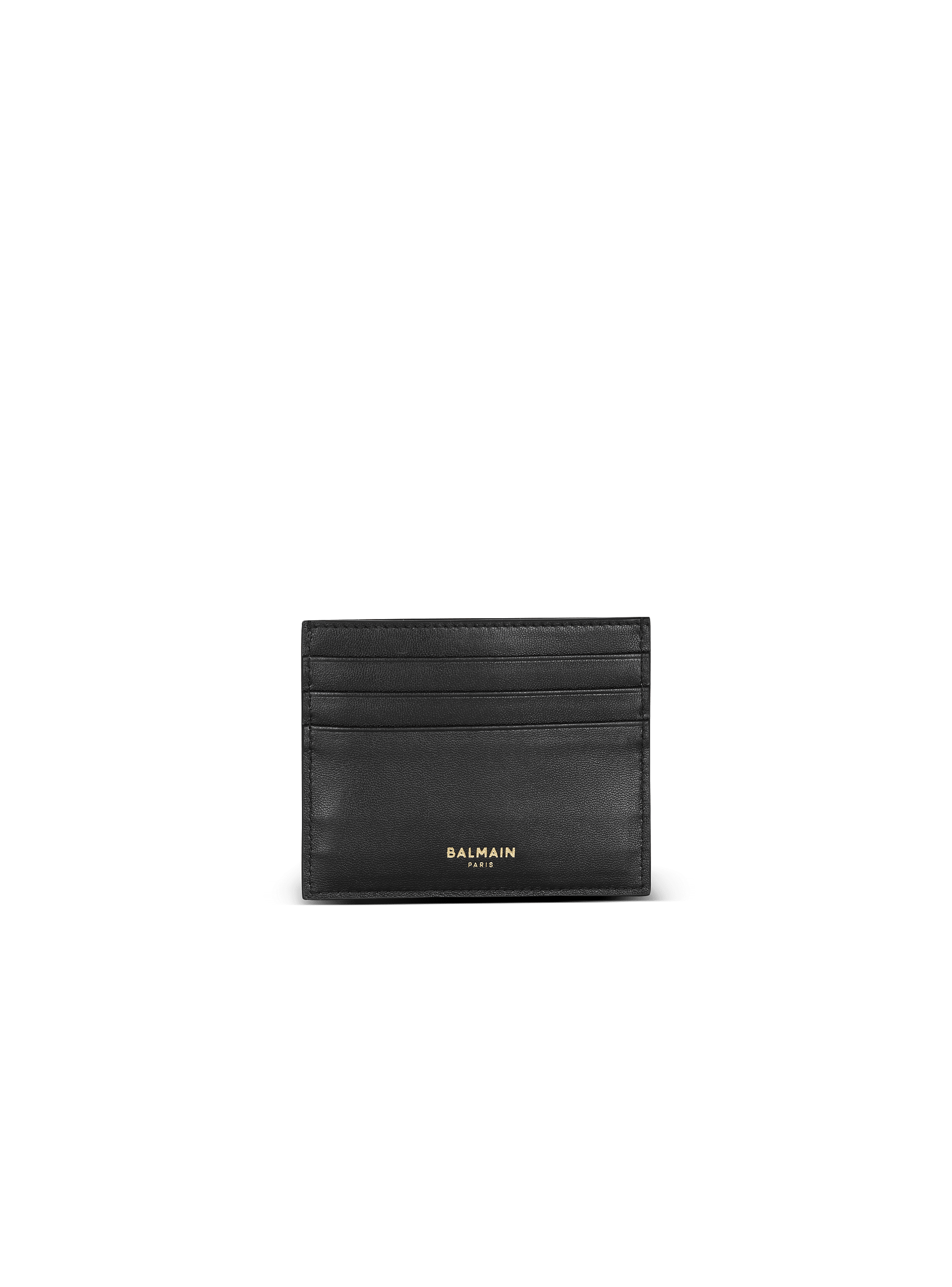 【関税込み】B-Buzz Wallet On Chain - Balmain - Leather - Bla B-Buzz leather card holder black black - Women | BALMAIN
