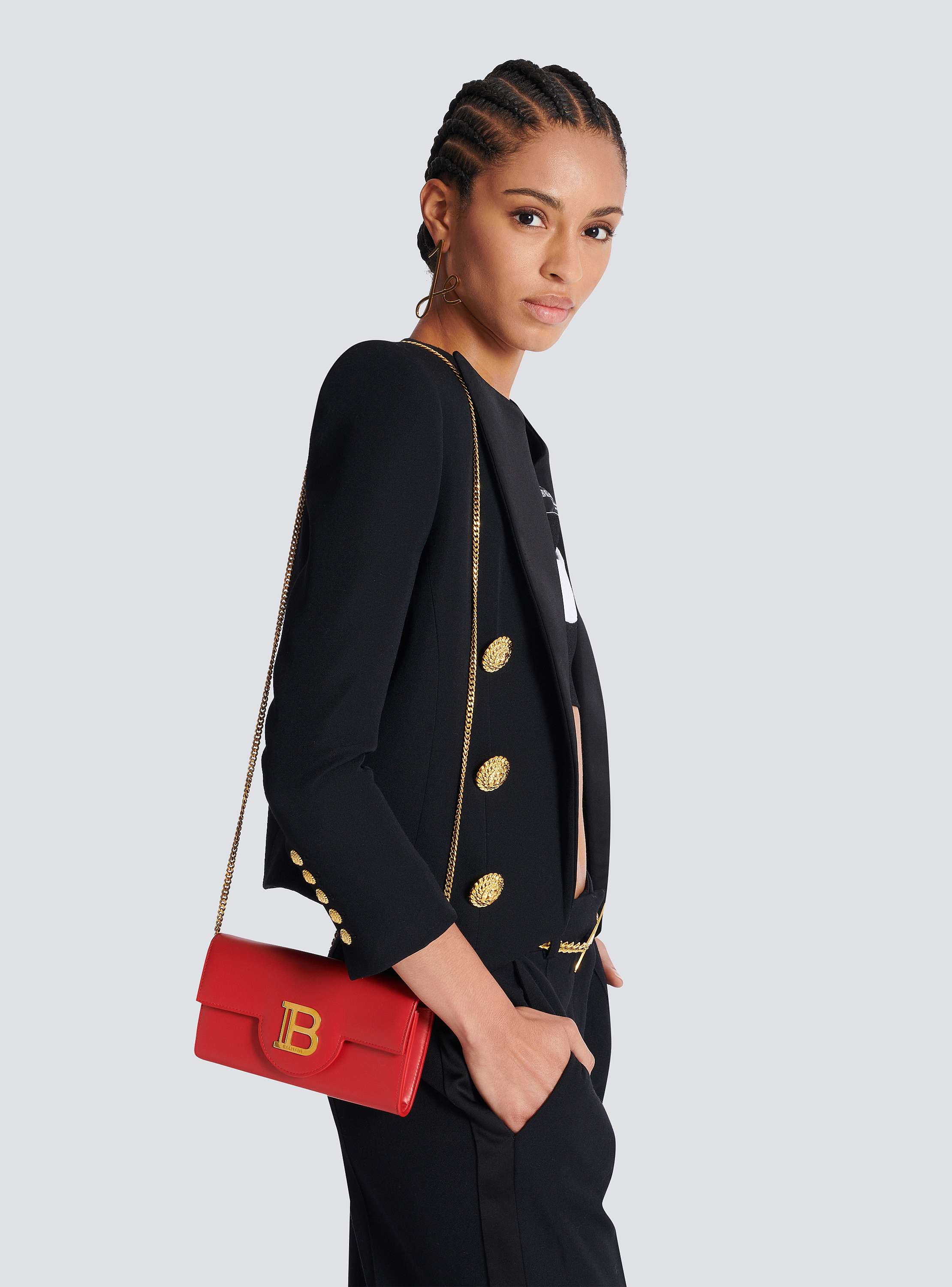 長財布 BALMAIN SS25 'B-Buzz' wallet (DN1ON197LAVE 3BZ) B-Buzz leather wallet - Women | BALMAIN