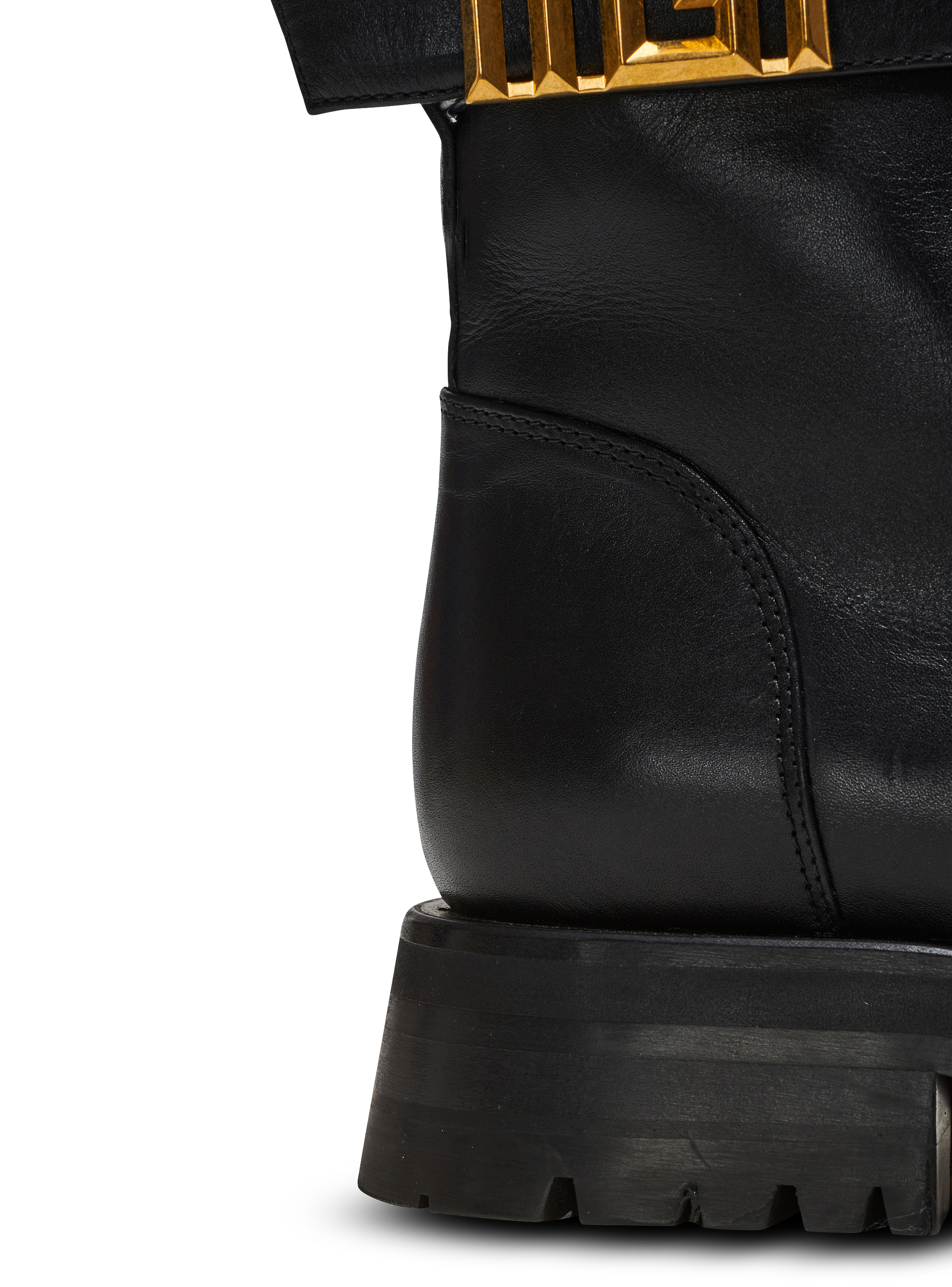 【関税込み】balmain 'Charlie' ankle boots Charlie leather ranger boots black - Women | BALMAIN