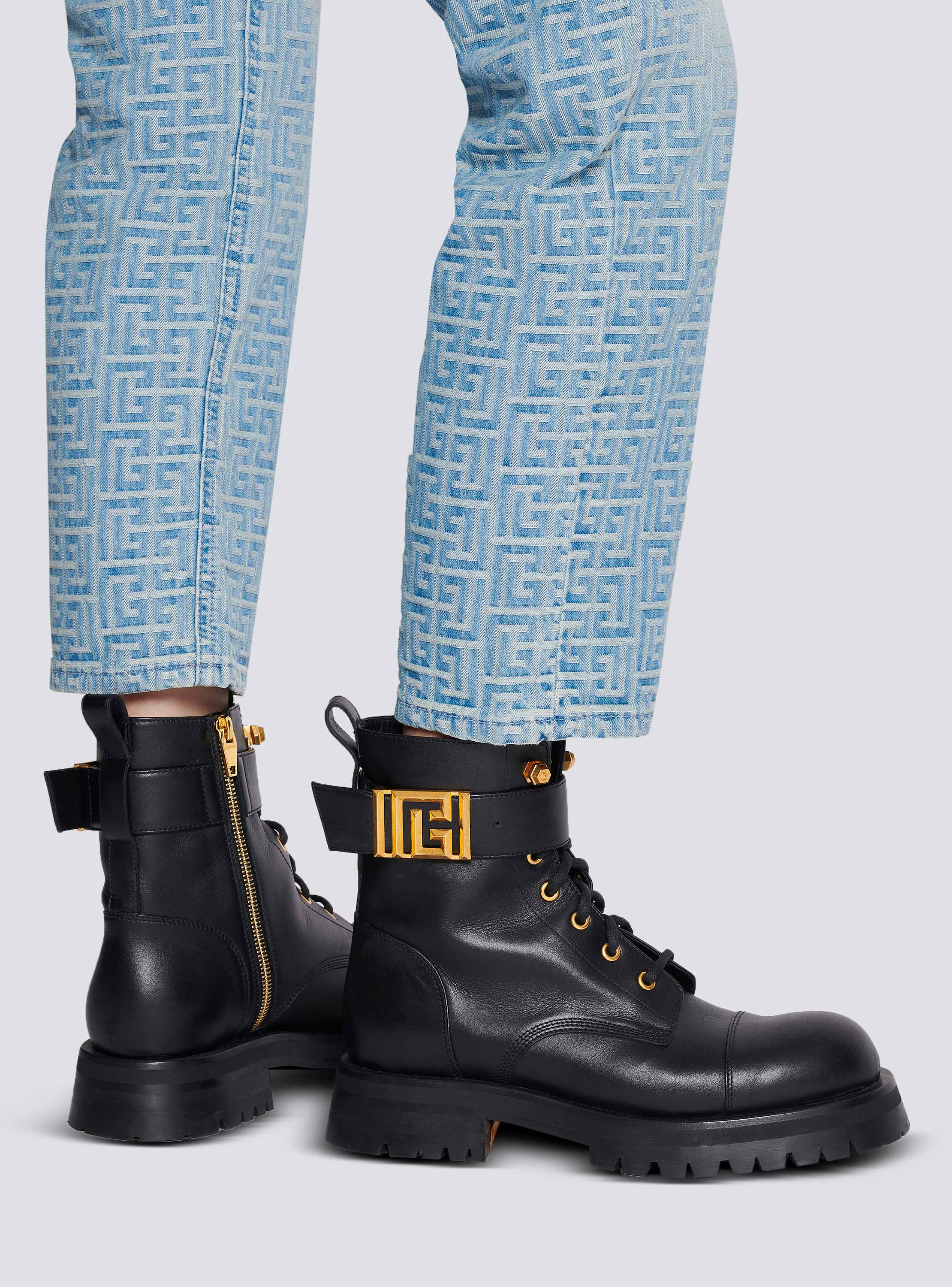 スニーカー Balmain 'Charlie' ankle boots Charlie leather ranger boots black - Men | BALMAIN