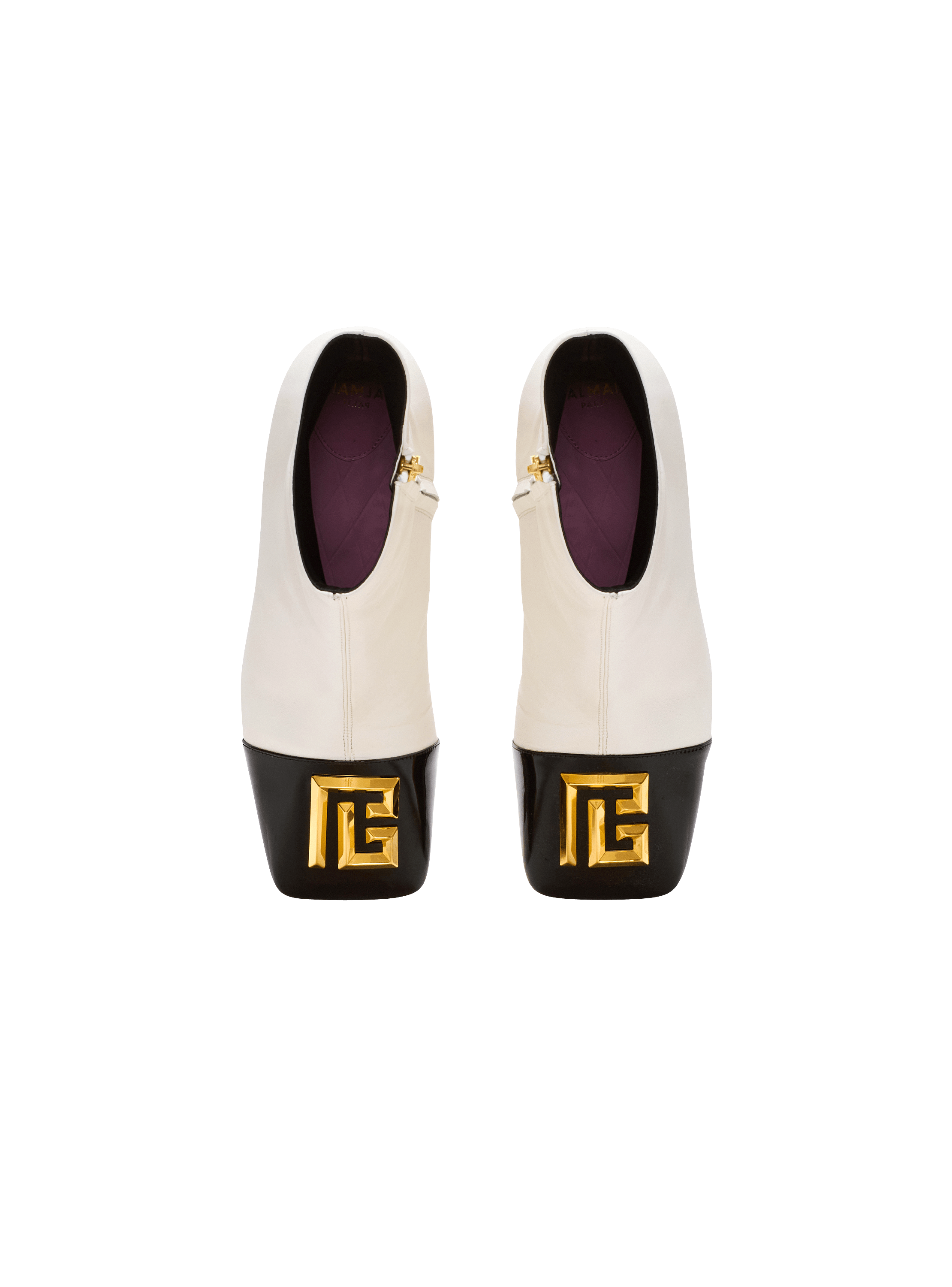Edna ankle boots in two-tone leather - Women | BALMAIN