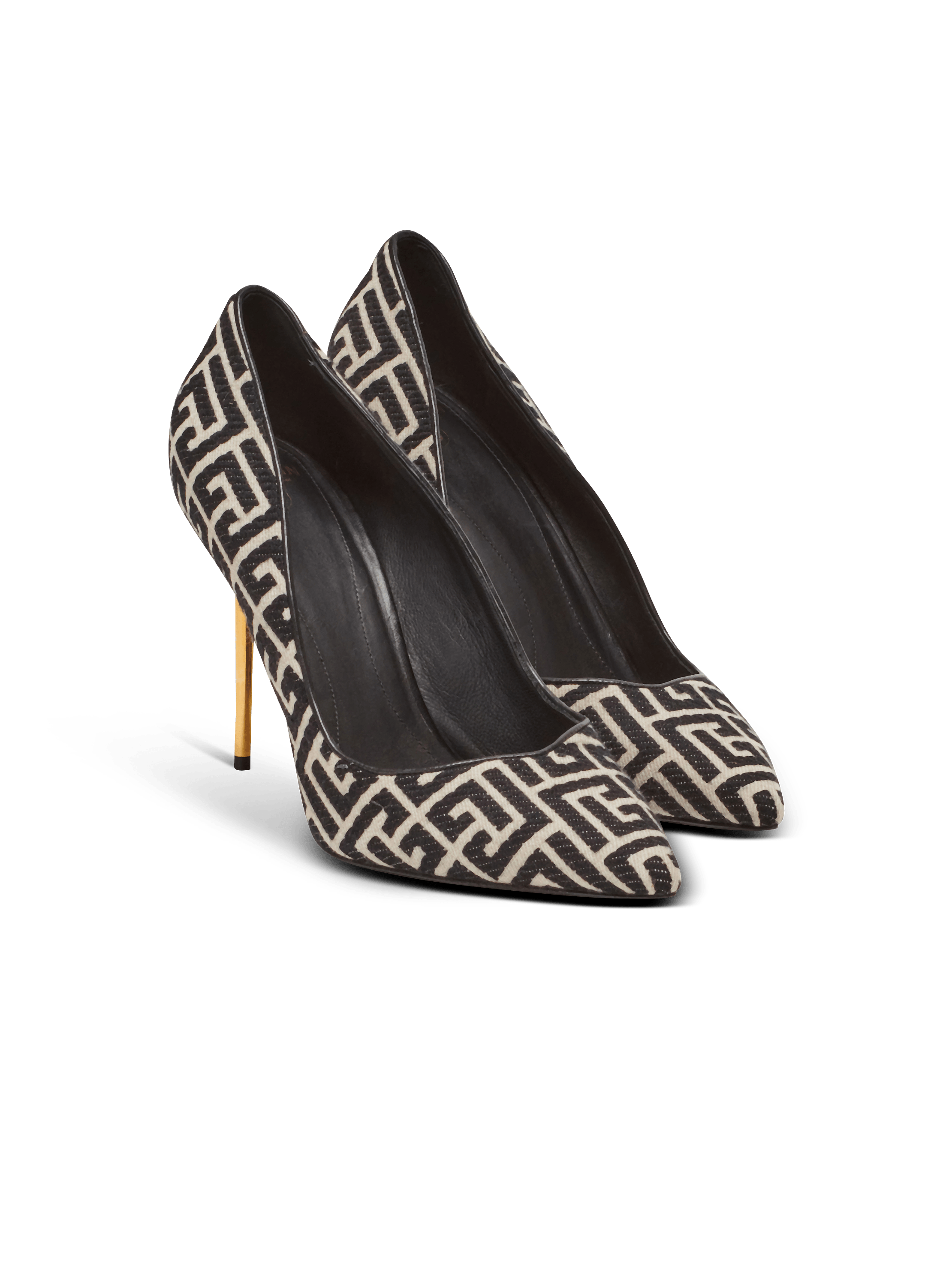 Ruby stilettos with jacquard monogram black black - Women