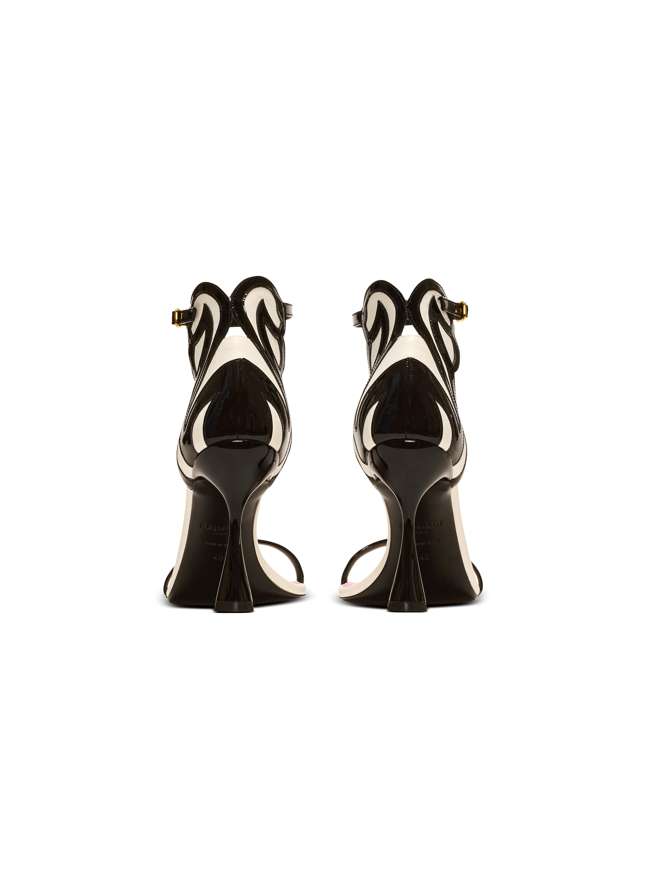 Eden sandals in two-tone leather black - Women | BALMAIN