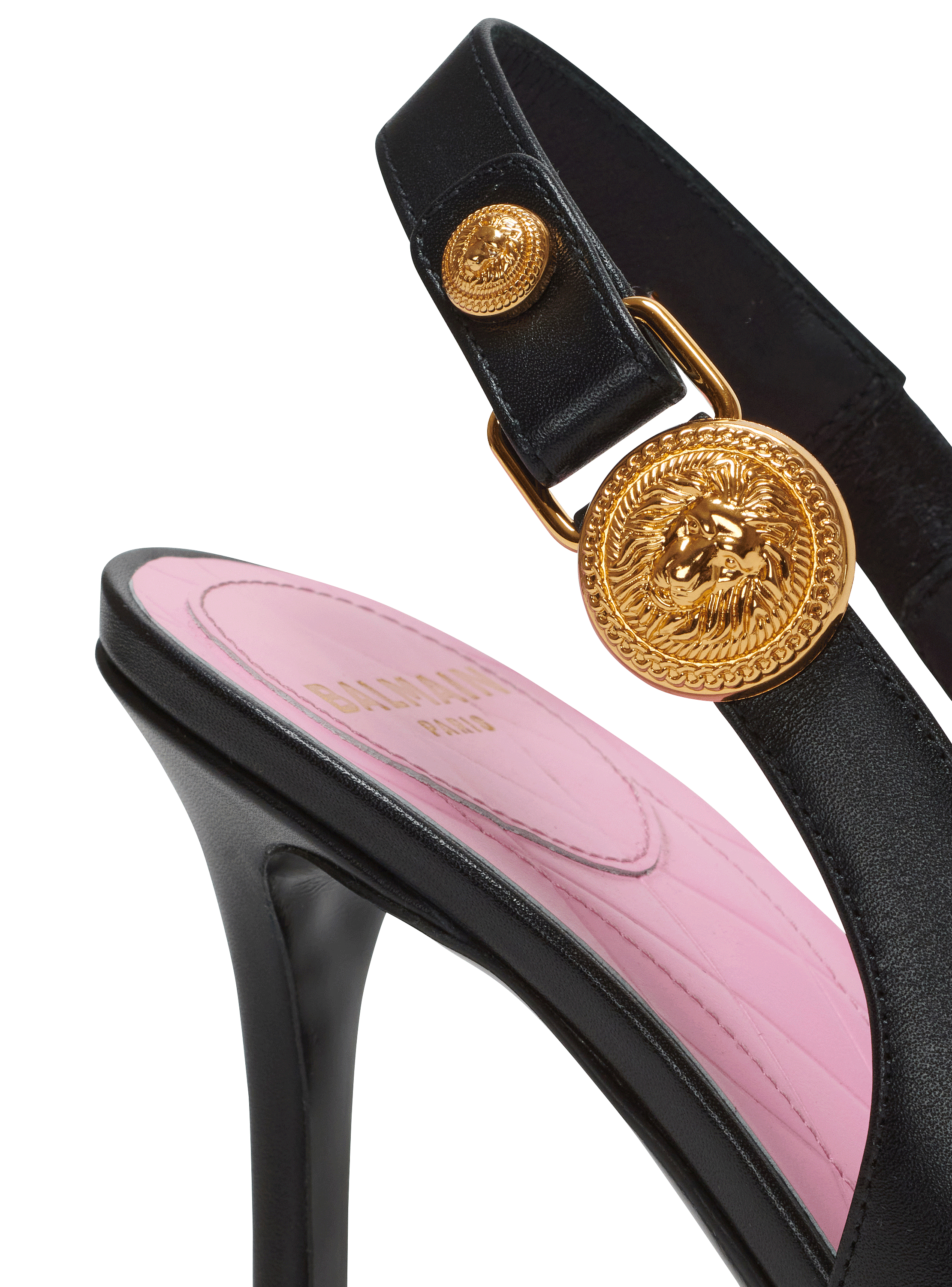 サンダル・ミュール BALMAIN SS25 'Eva' slingback (DN1UK047LVIT 0PA) Eva slingbacks in calfskin - Women | BALMAIN