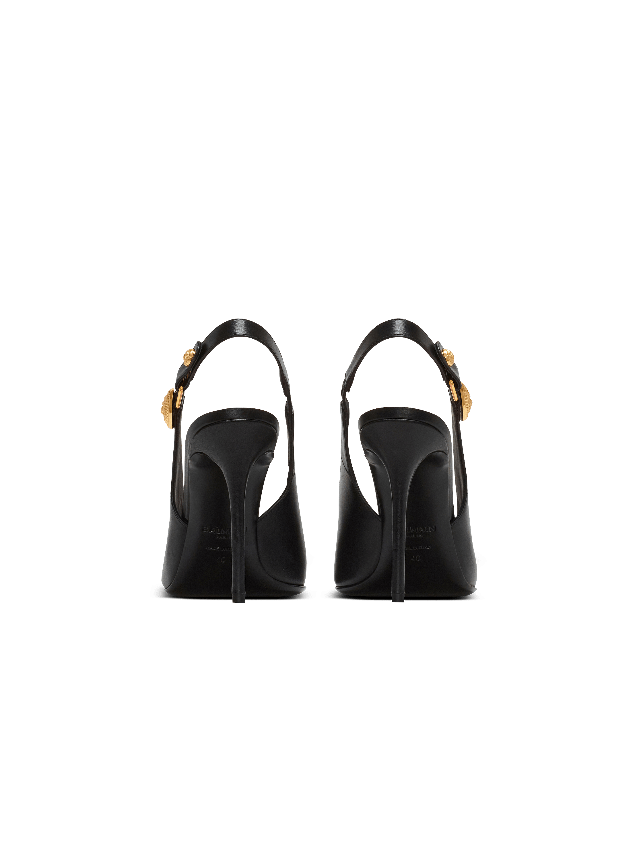 サンダル・ミュール BALMAIN SS25 'Eva' slingback (DN1UK047LVIT 0PA) Eva slingbacks in calfskin - Women | BALMAIN