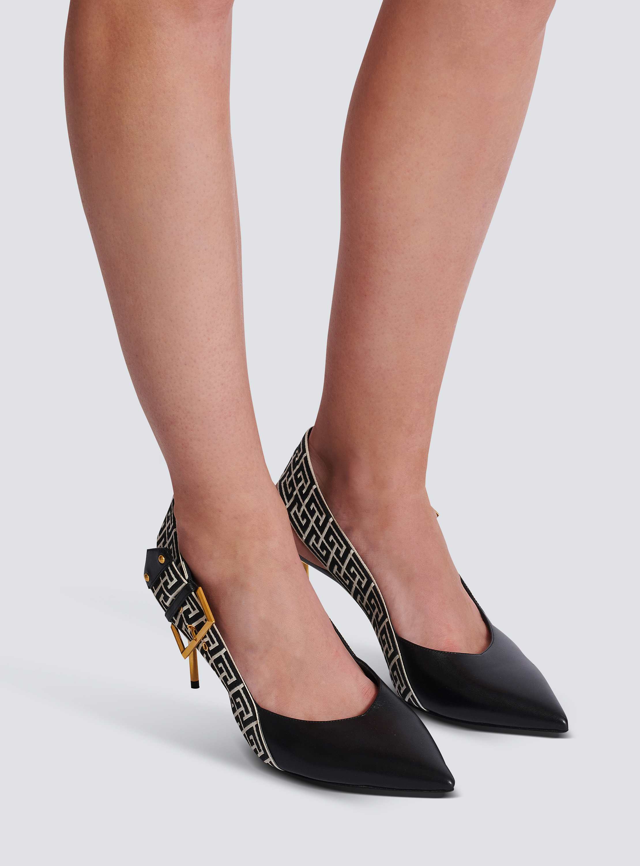 パンプス BALMAIN 'Ruby' slingbacks Balmain Ruby Monogram Slingback Pumps | Black | FARFETCH