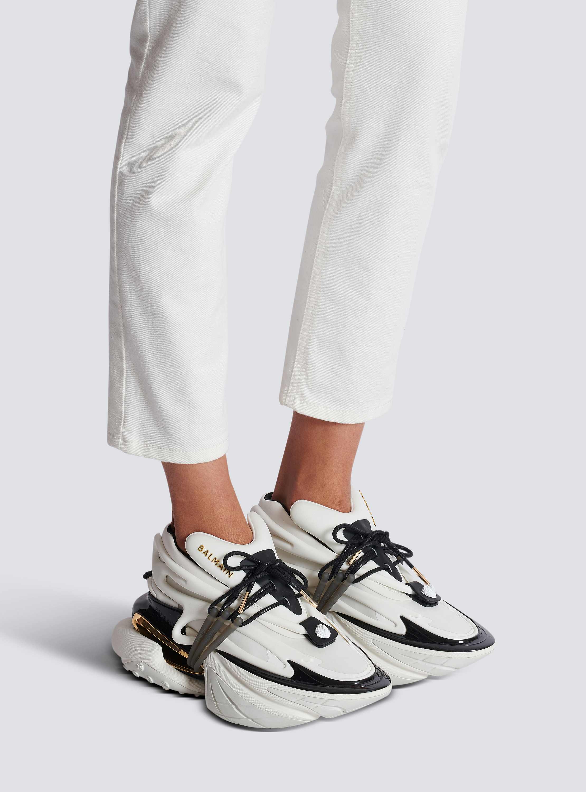 【関税＆送料込み】Balmain Unicorn Low Woman'S Trainers Unicorn Low trainers in neoprene and calfskin - Women | BALMAIN