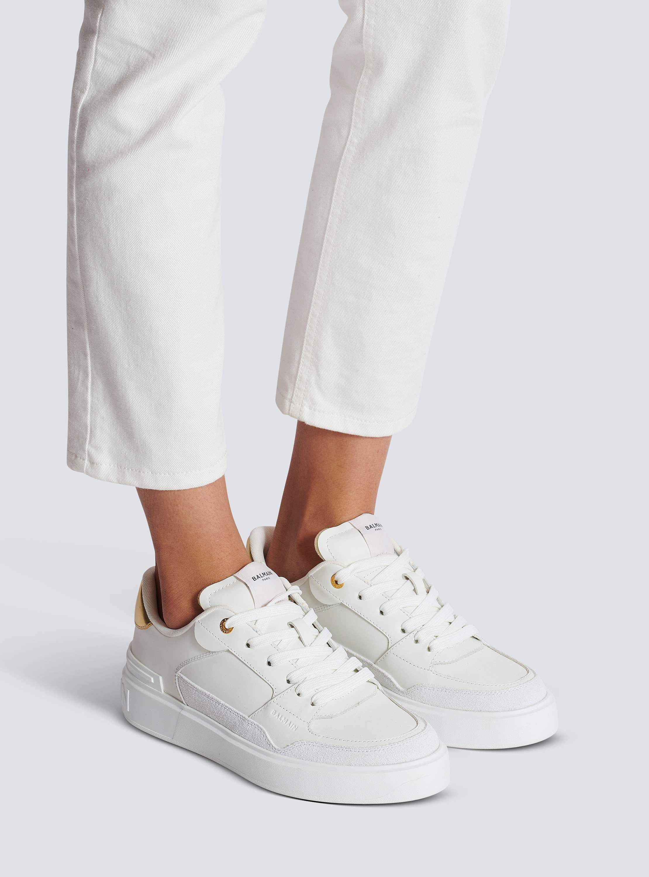 B-Court Flip sneakers in calfskin - Women | BALMAIN