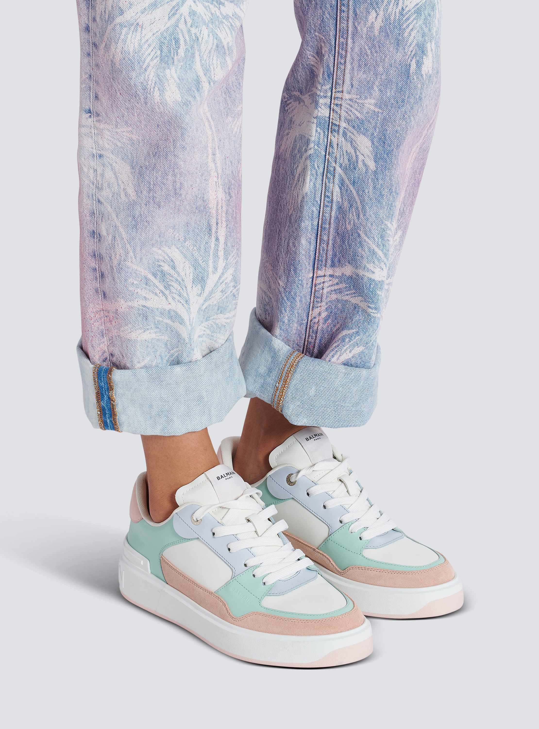 B-Court Flip sneakers in calfskin and suede - Women | BALMAIN