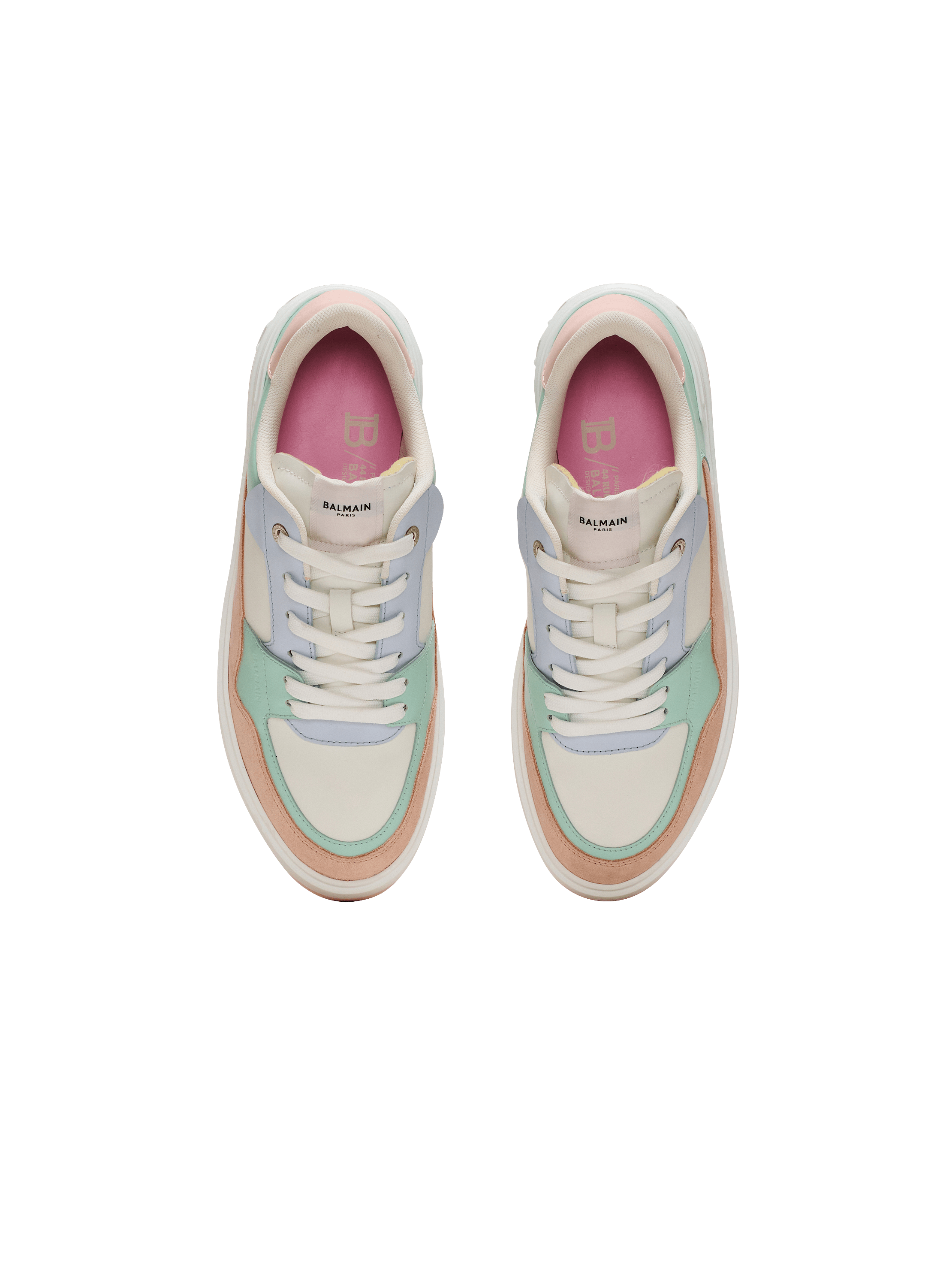 B-Court Flip sneakers in calfskin and suede - Women | BALMAIN