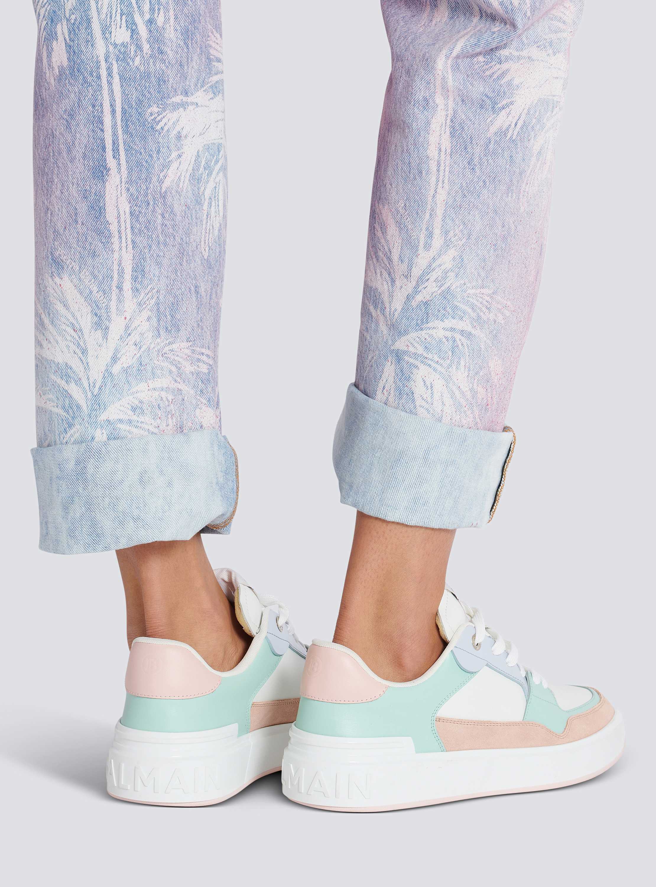 B-Court Flip sneakers in calfskin and suede - Women | BALMAIN