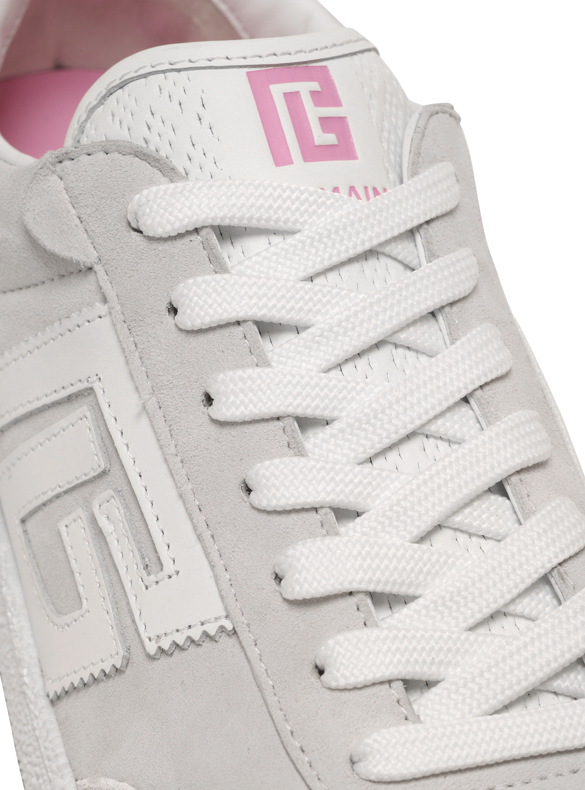 Balmain Swan sneakers in calfskin and suede white - Women