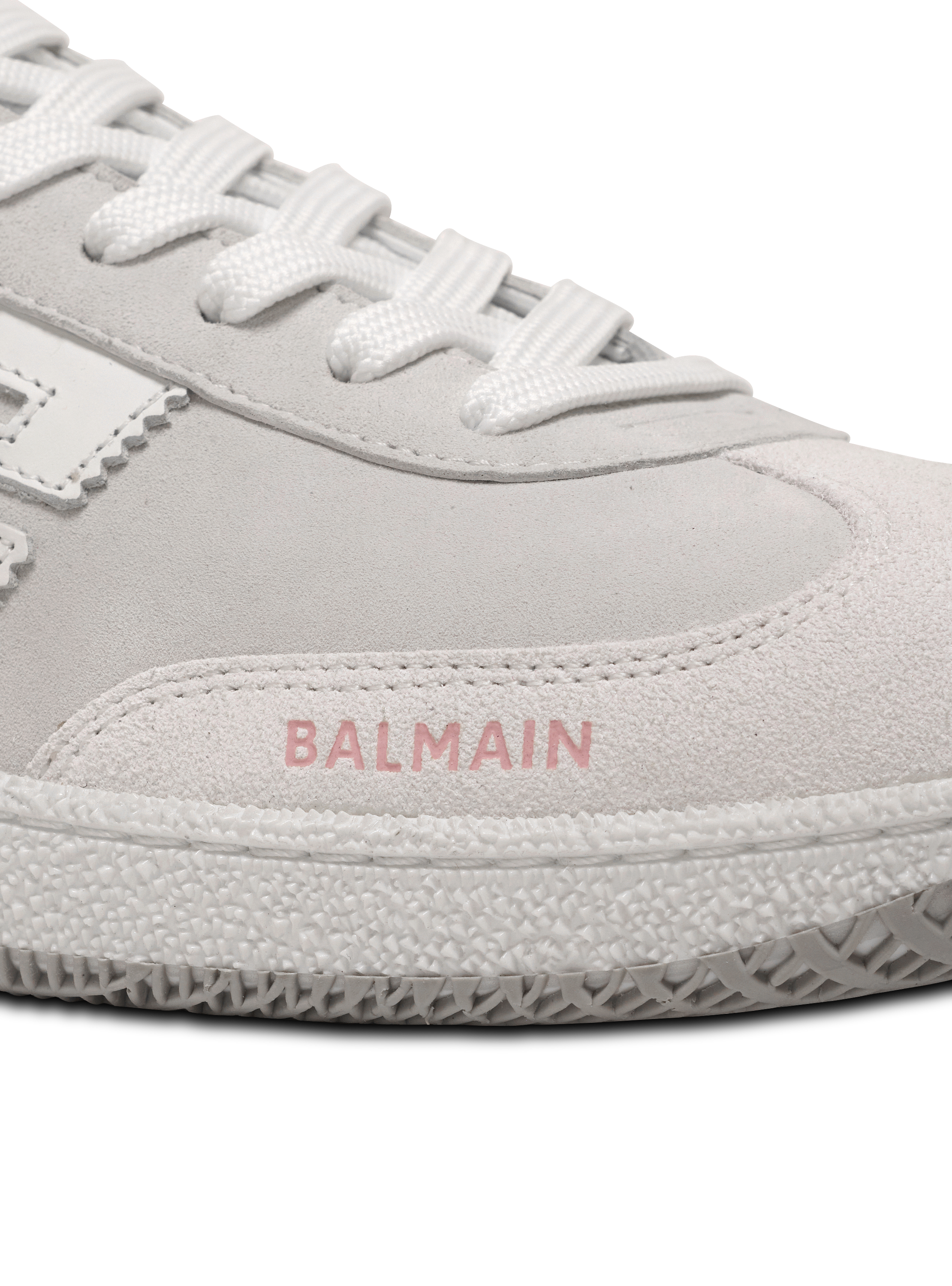 Balmain Swan sneakers in calfskin and suede white - Women