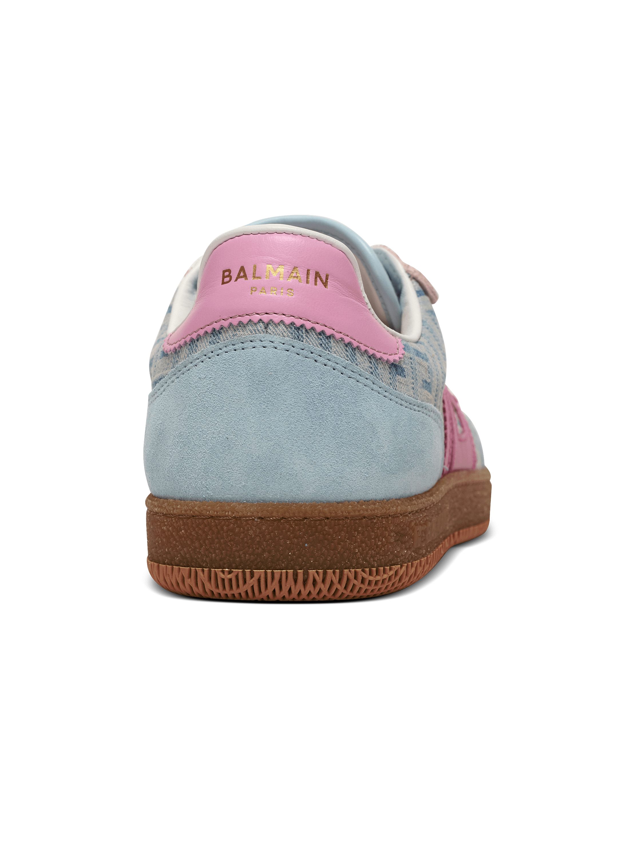 スニーカー BALMAIN Women Sneakers EN1VI735LCJN1CE PINK Balmain Swan leather and denim monogram sneakers - Women