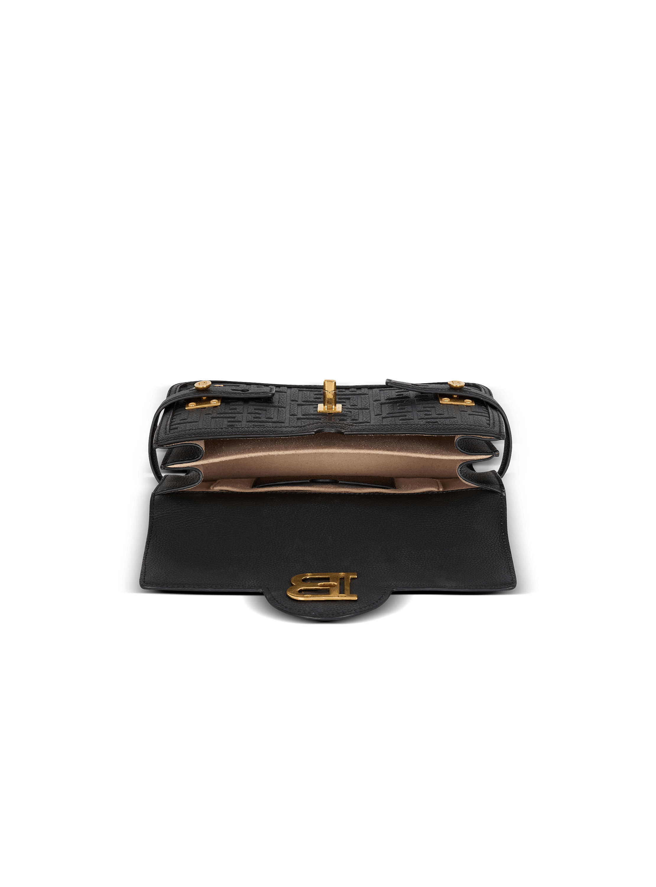 B-Buzz 24 grained monogram leather Shoulder bag black B-Buzz 24 grained monogram leather Shoulder bag black