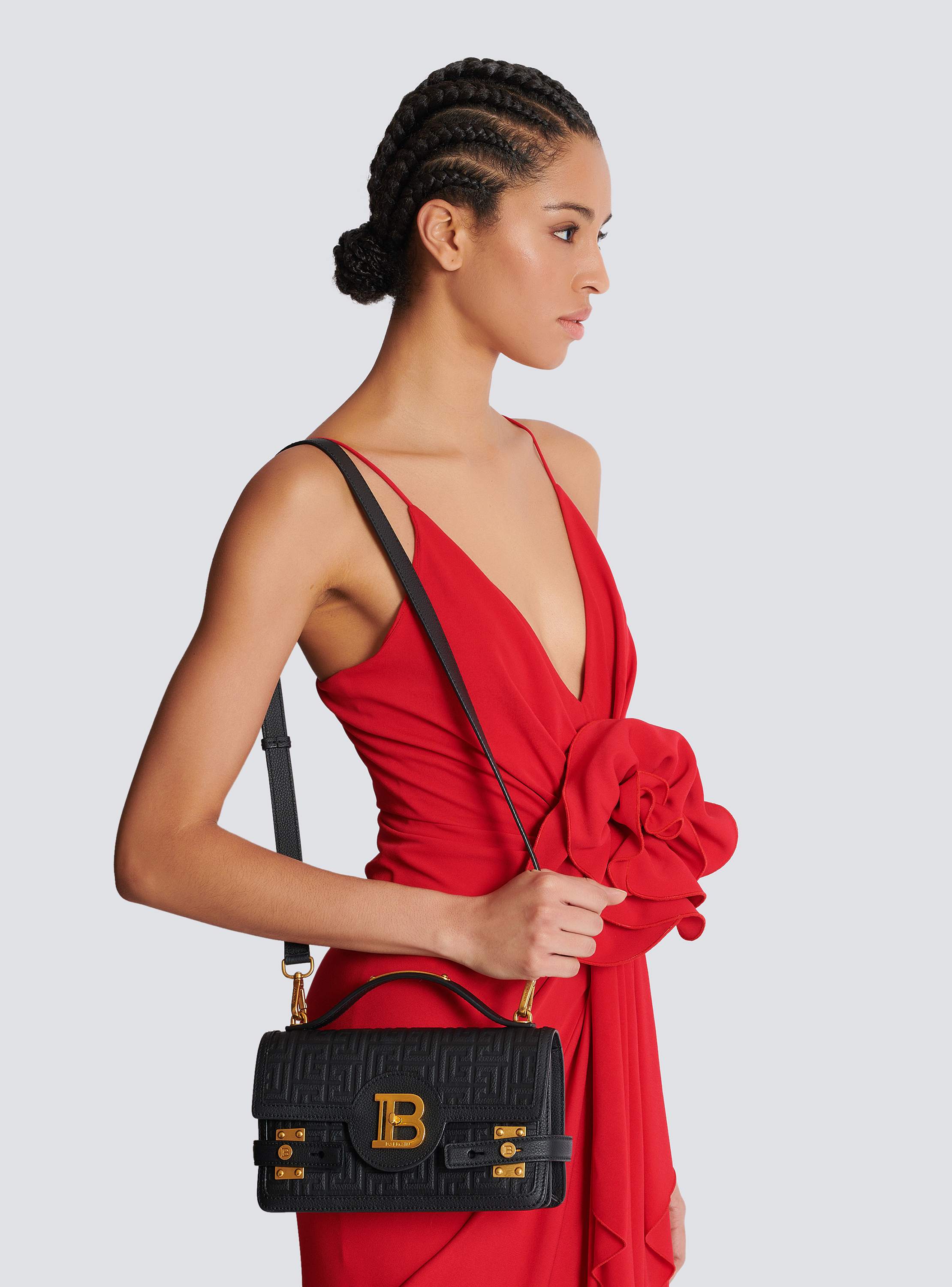 B-Buzz 24 grained monogram leather Shoulder bag black B-Buzz 24 grained monogram leather Shoulder bag black