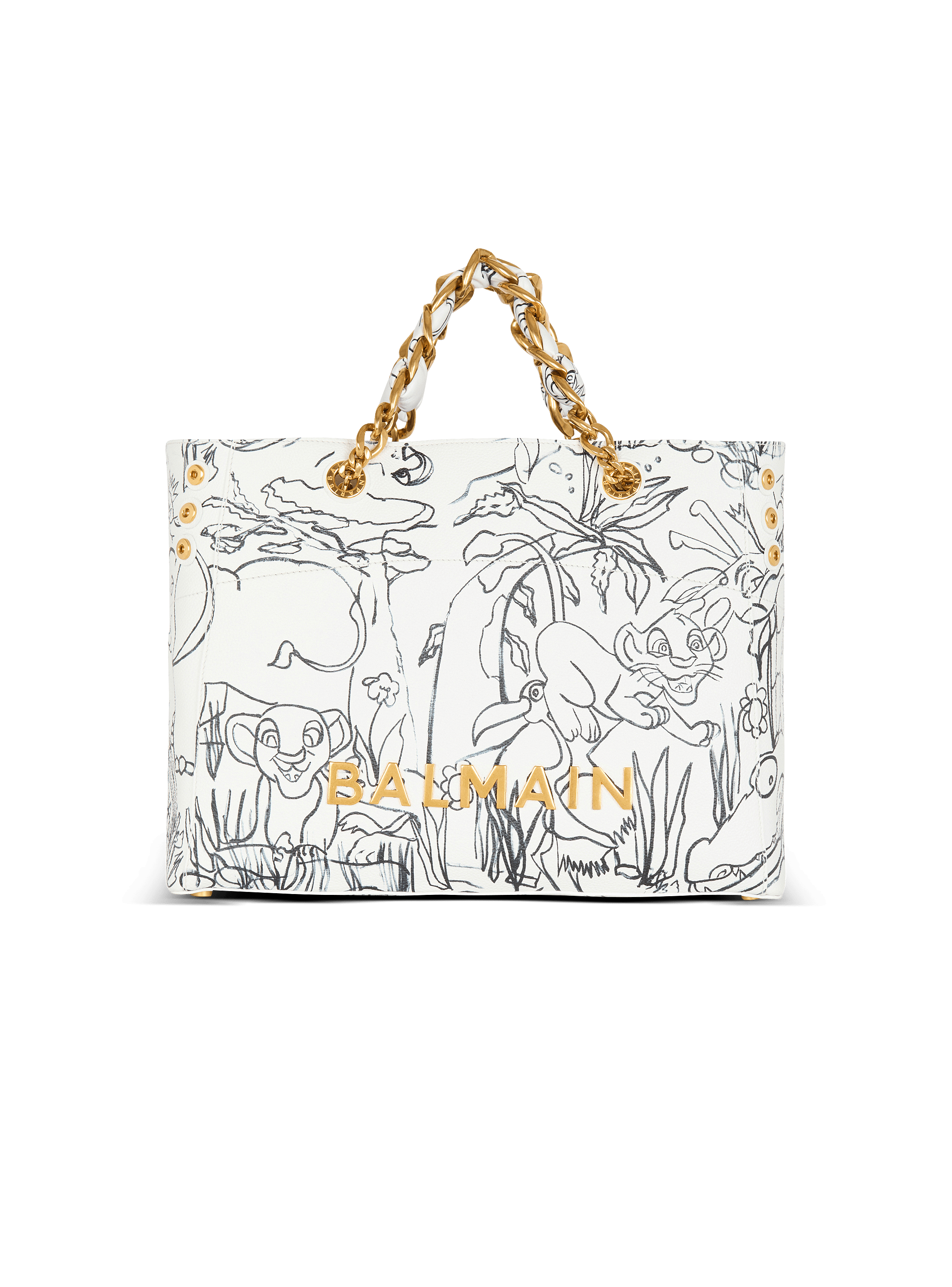 Disney x Balmain: The Lion King - 1945 Soft tote bag with Enfant Précoce print