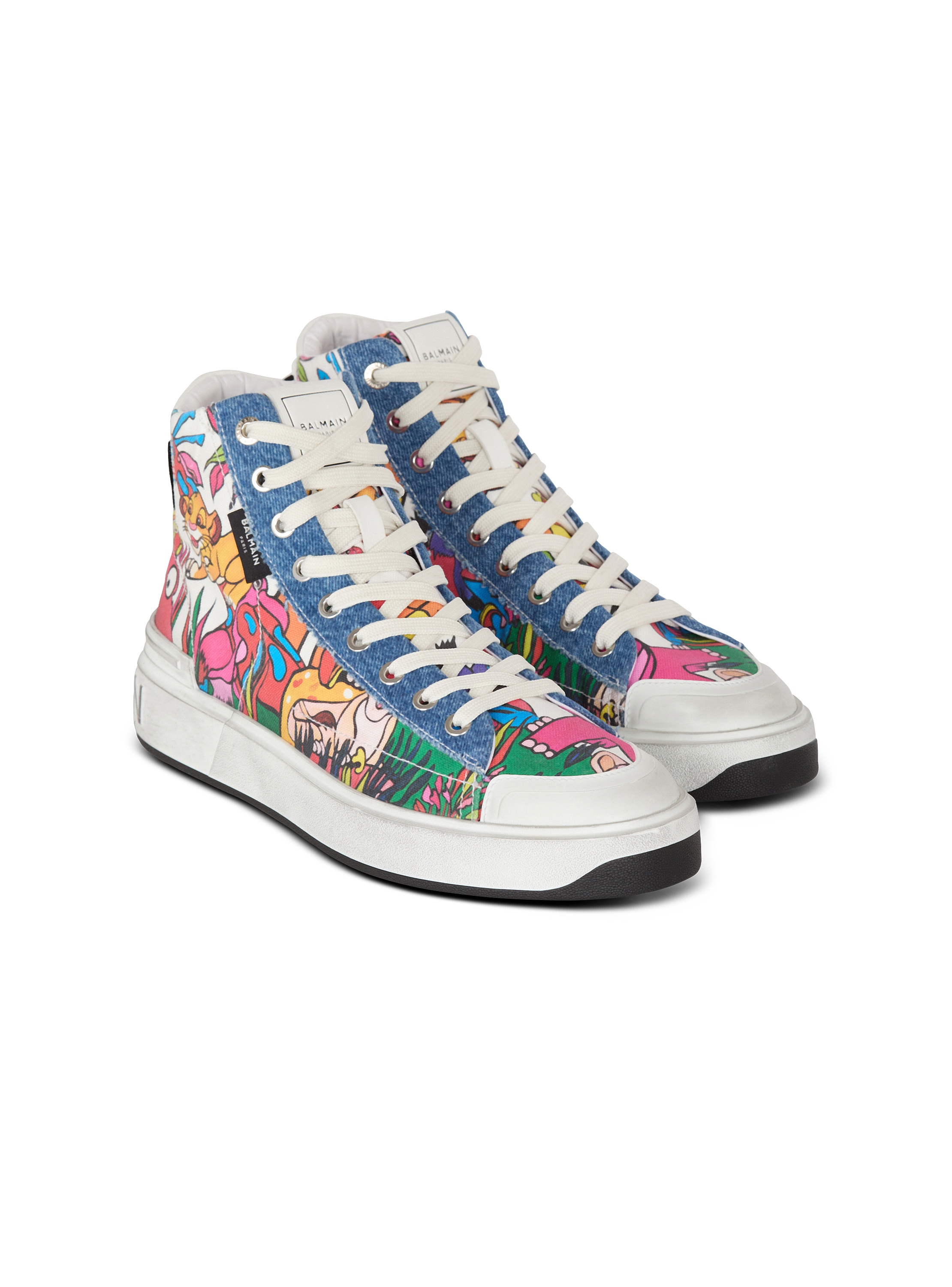 BALMAIN Bコトロトッフスニカ XN1VI690LVTR EAB B-Court trainers in calfskin - Women | BALMAIN