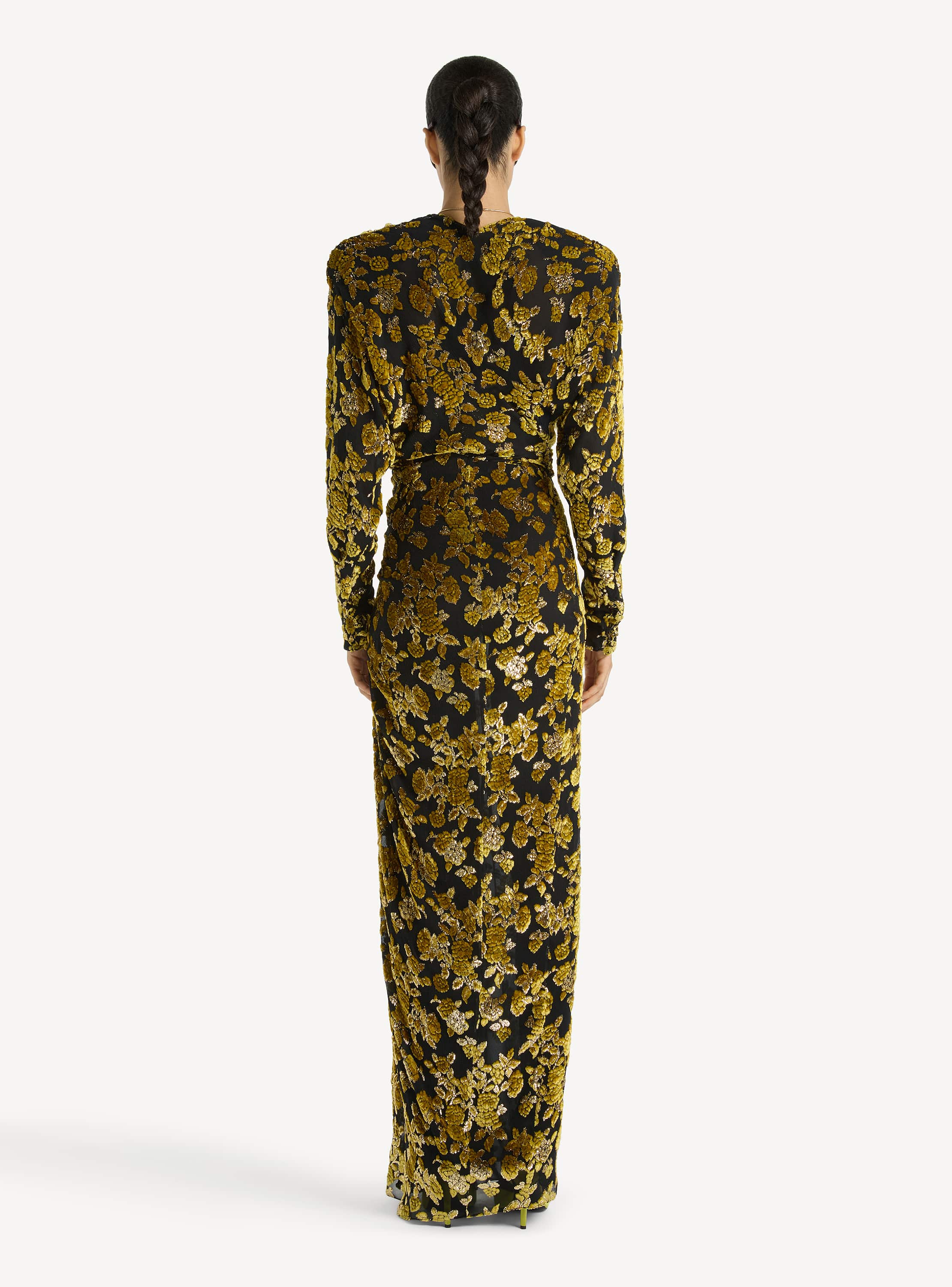 Long velvet jacquard dress