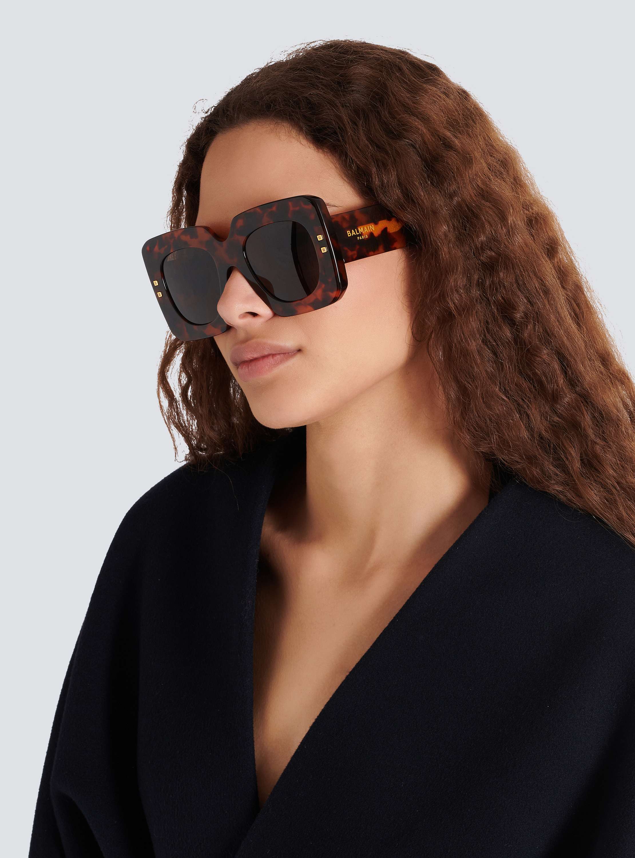 BALMAIN Bホルトスクエアフレムサンクラス BPS180A510 0 B-Bold Sunglasses - Women | BALMAIN