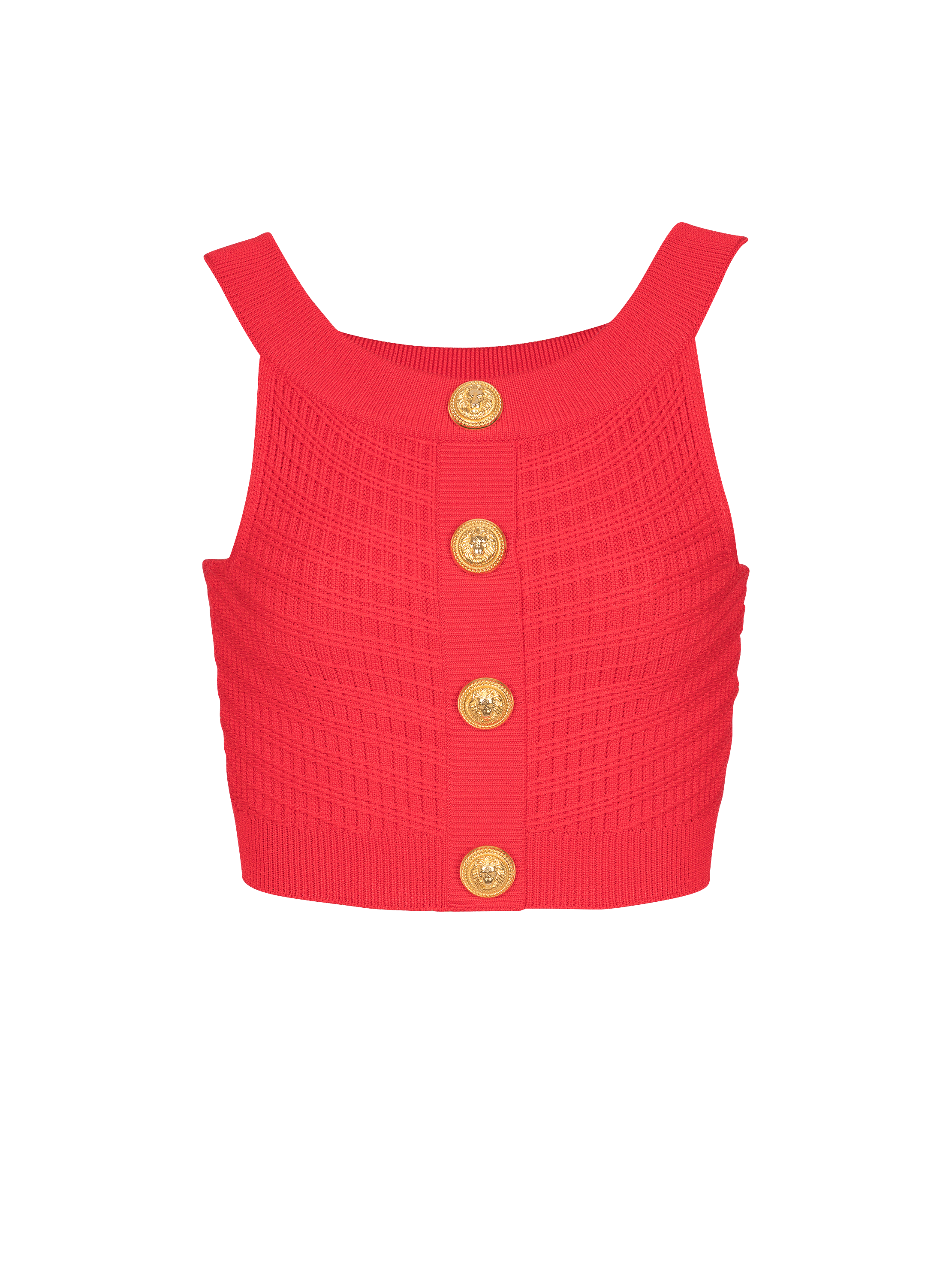 Cropped buttoned knit top