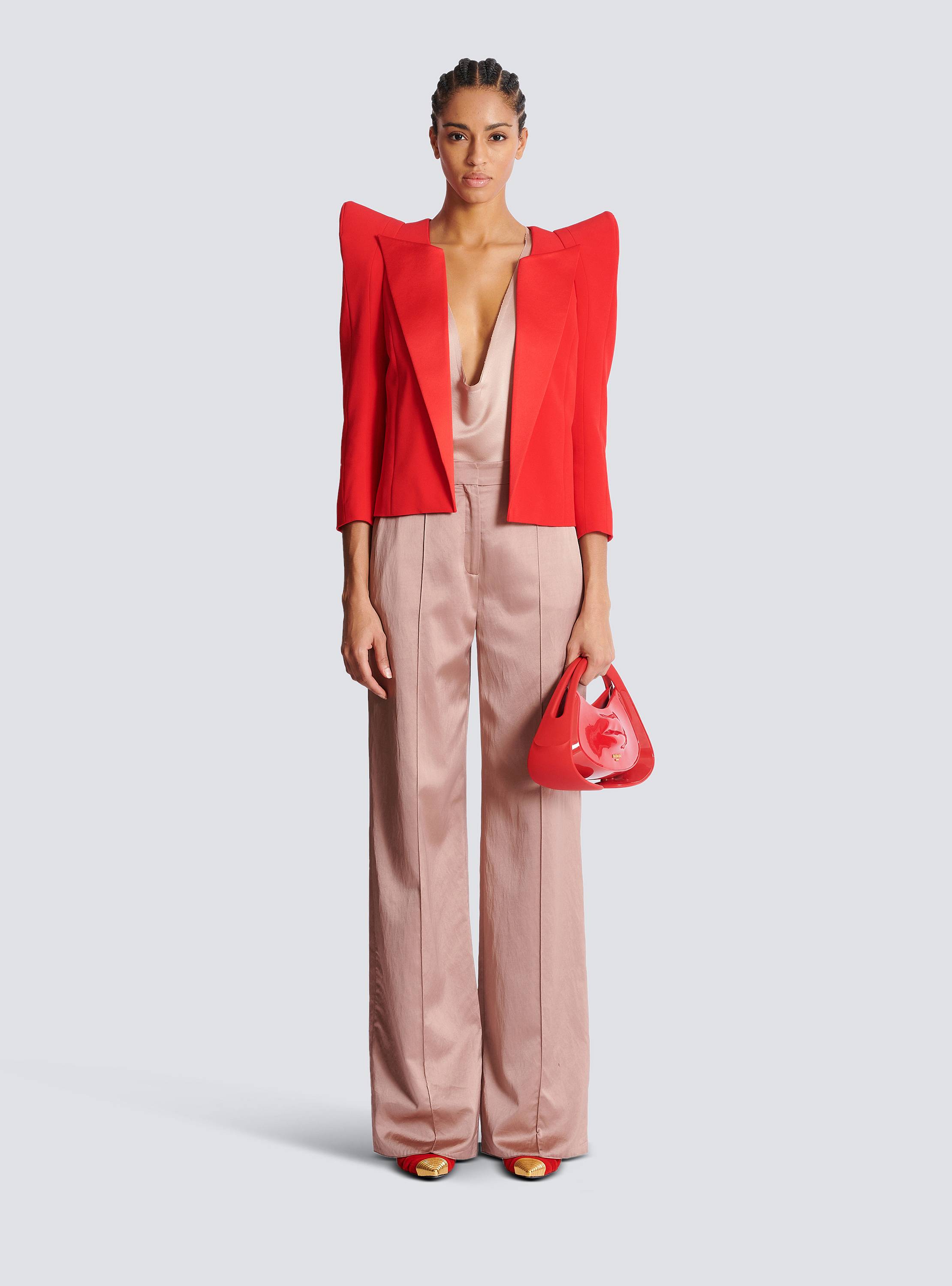 Thin-strap silk crepe top