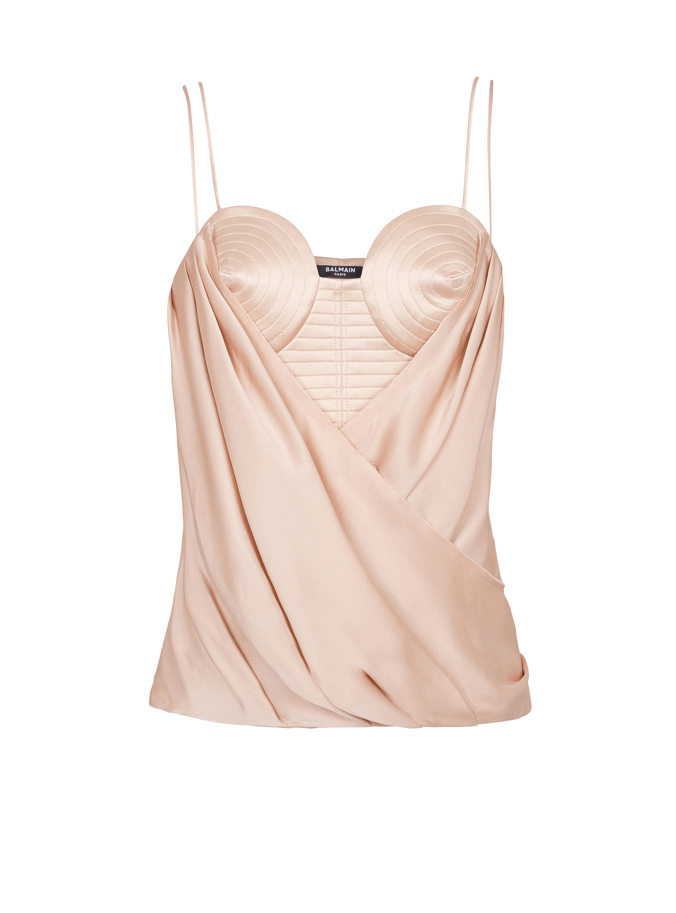 Strappy satin bustier top