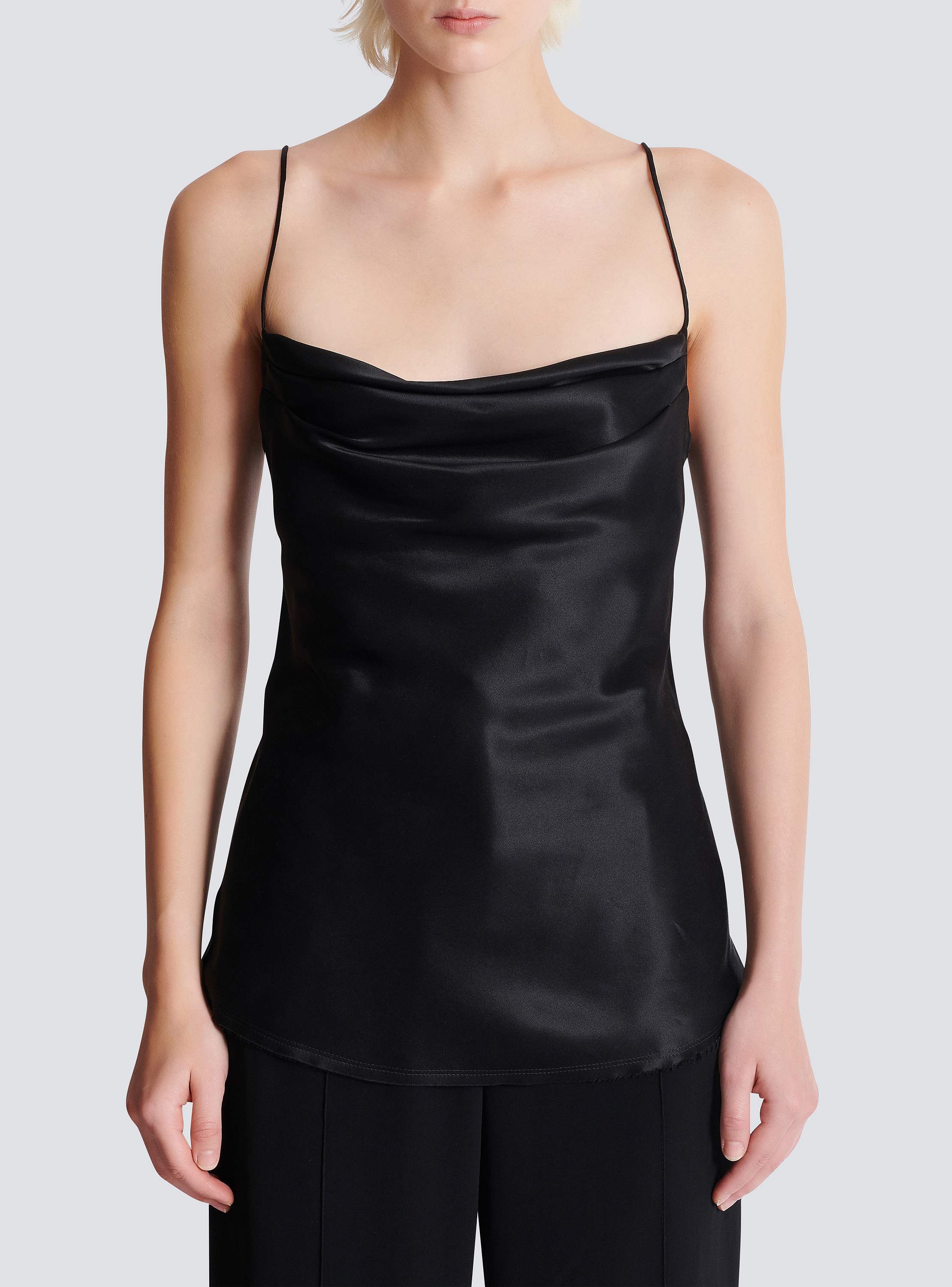 Draped satin top