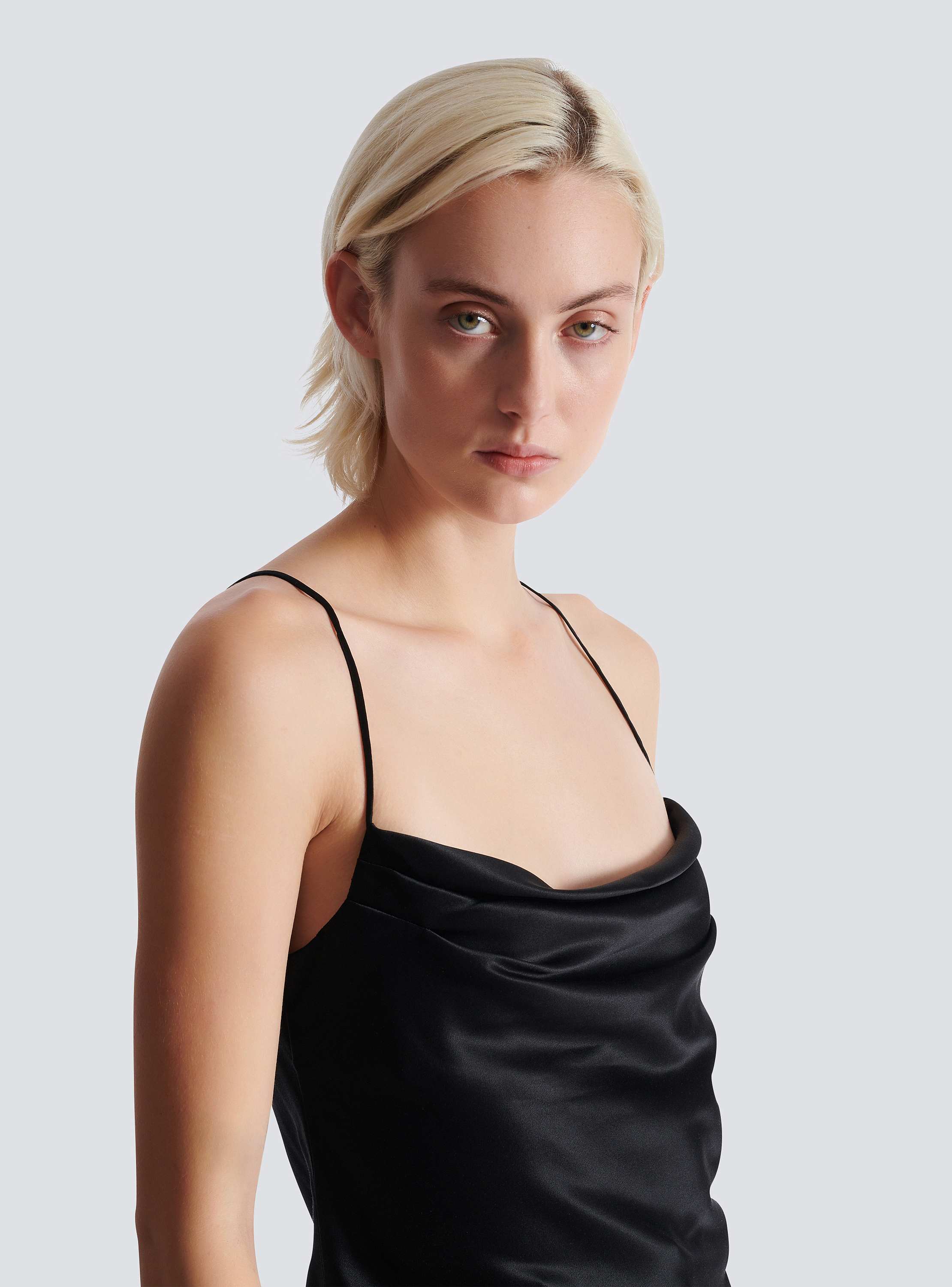 Draped satin top