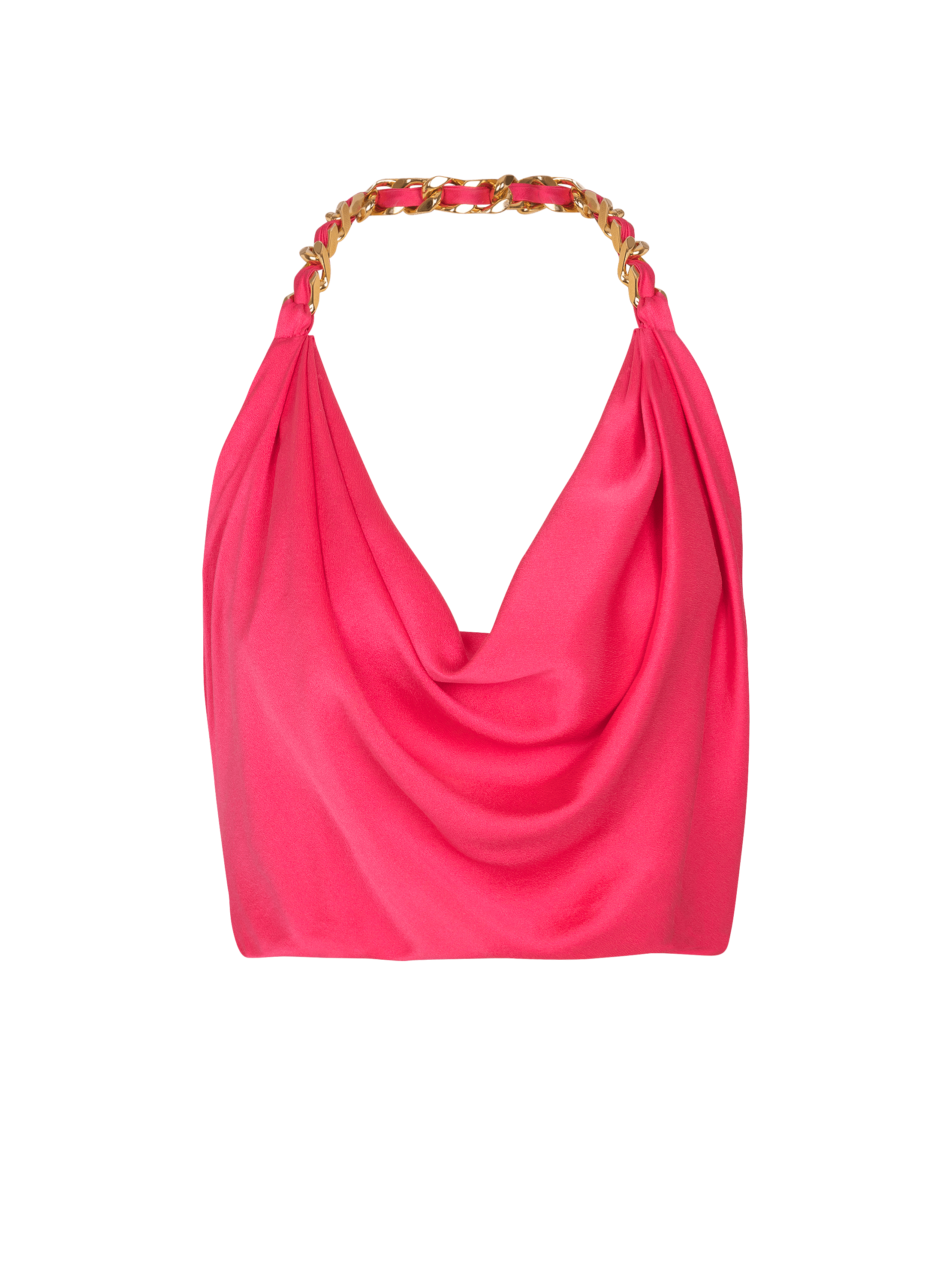 Draped silk halterneck top
