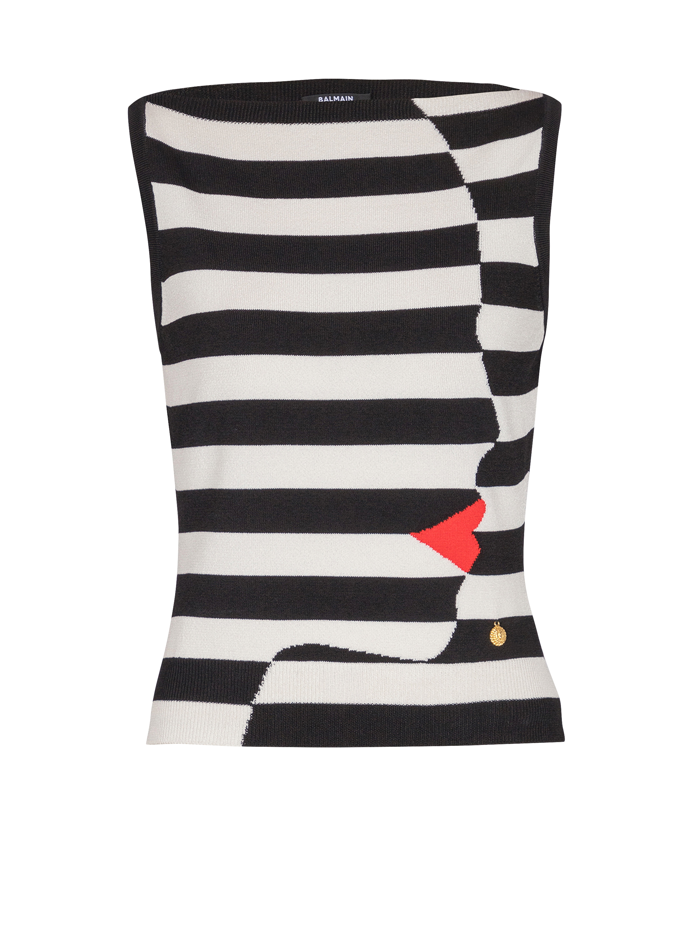 Knit Marinière top with Face motif