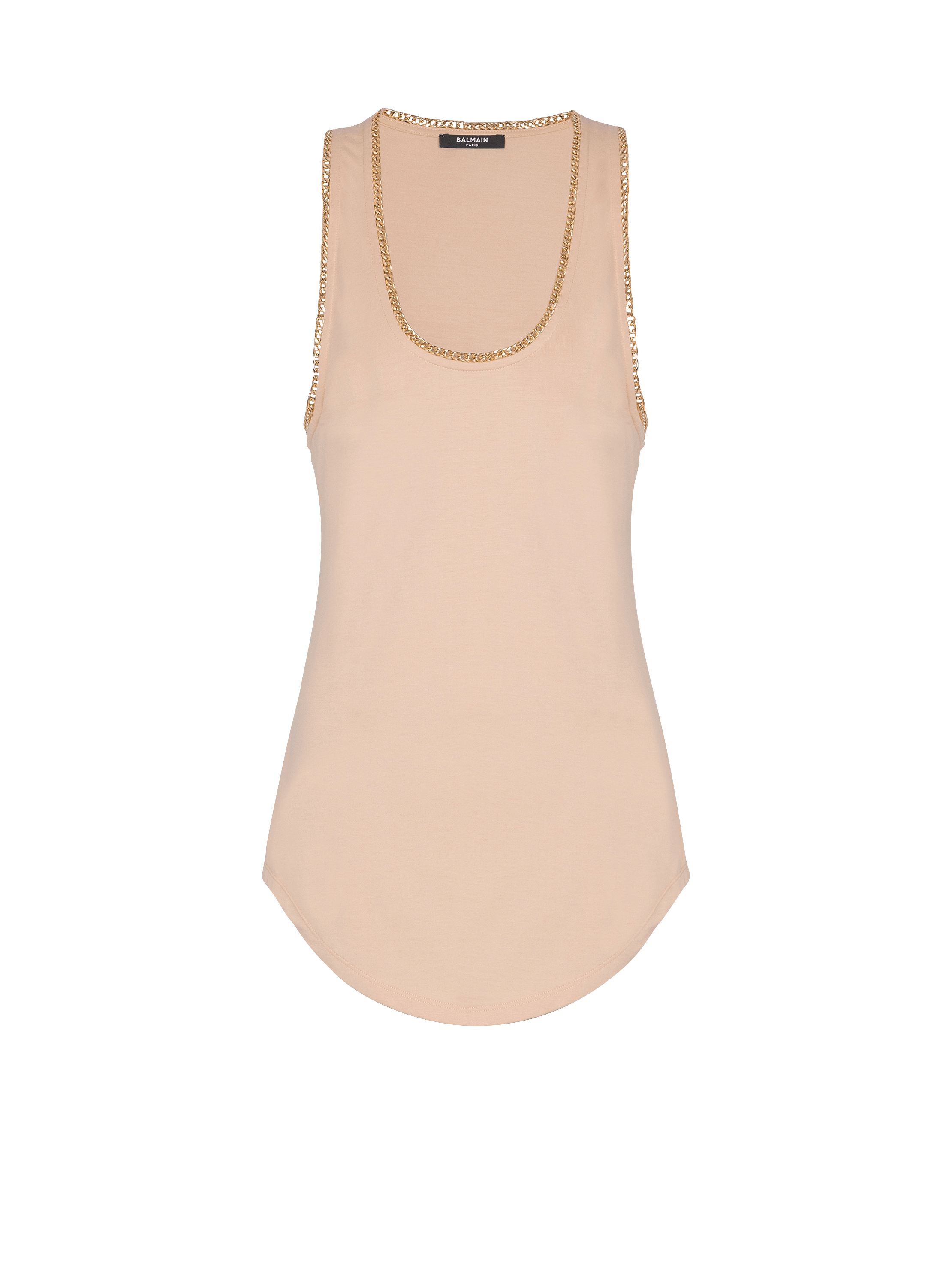 Relaxed jersey tank top with chains