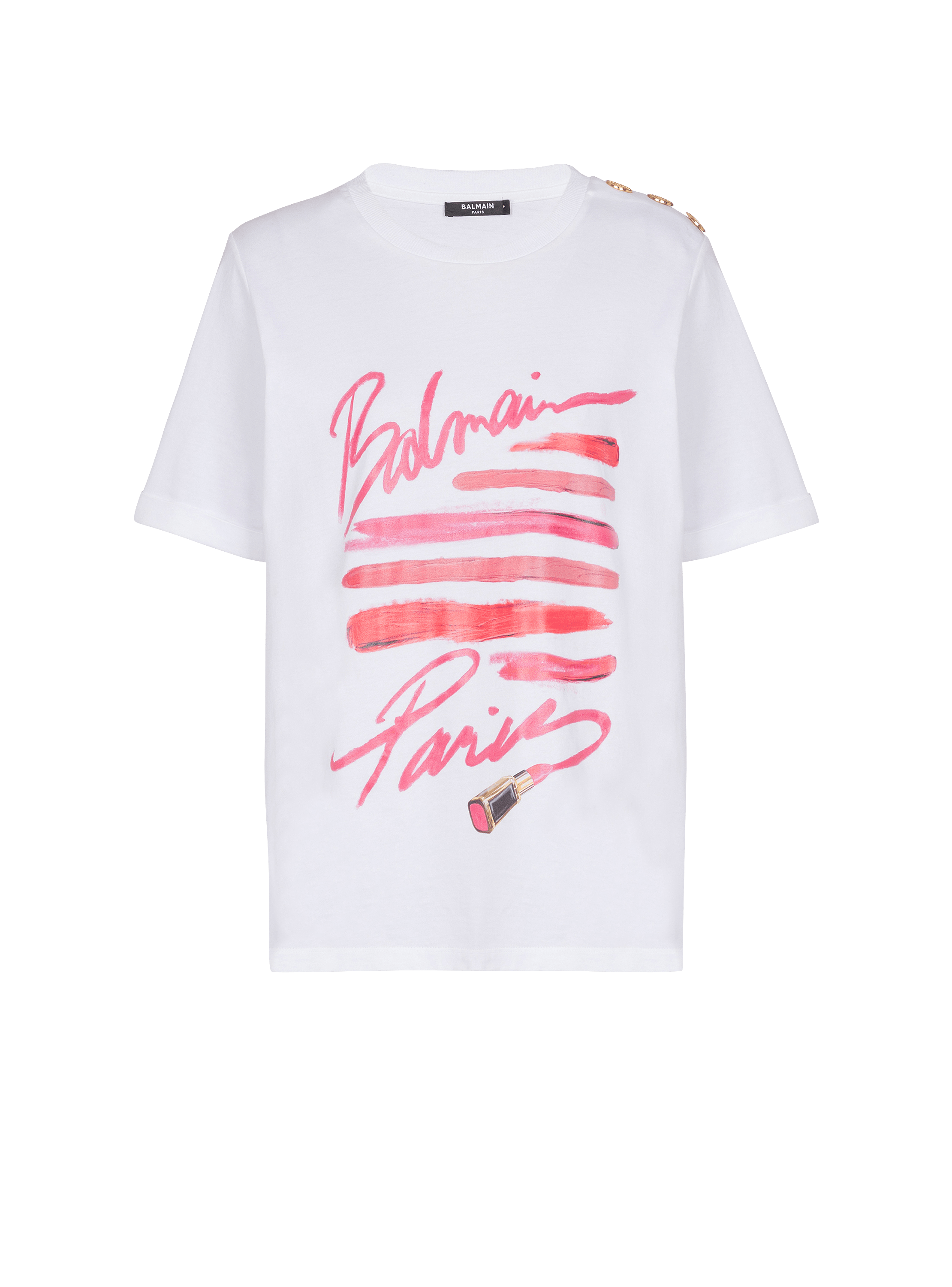 T-shirt with Balmain Lipstick print