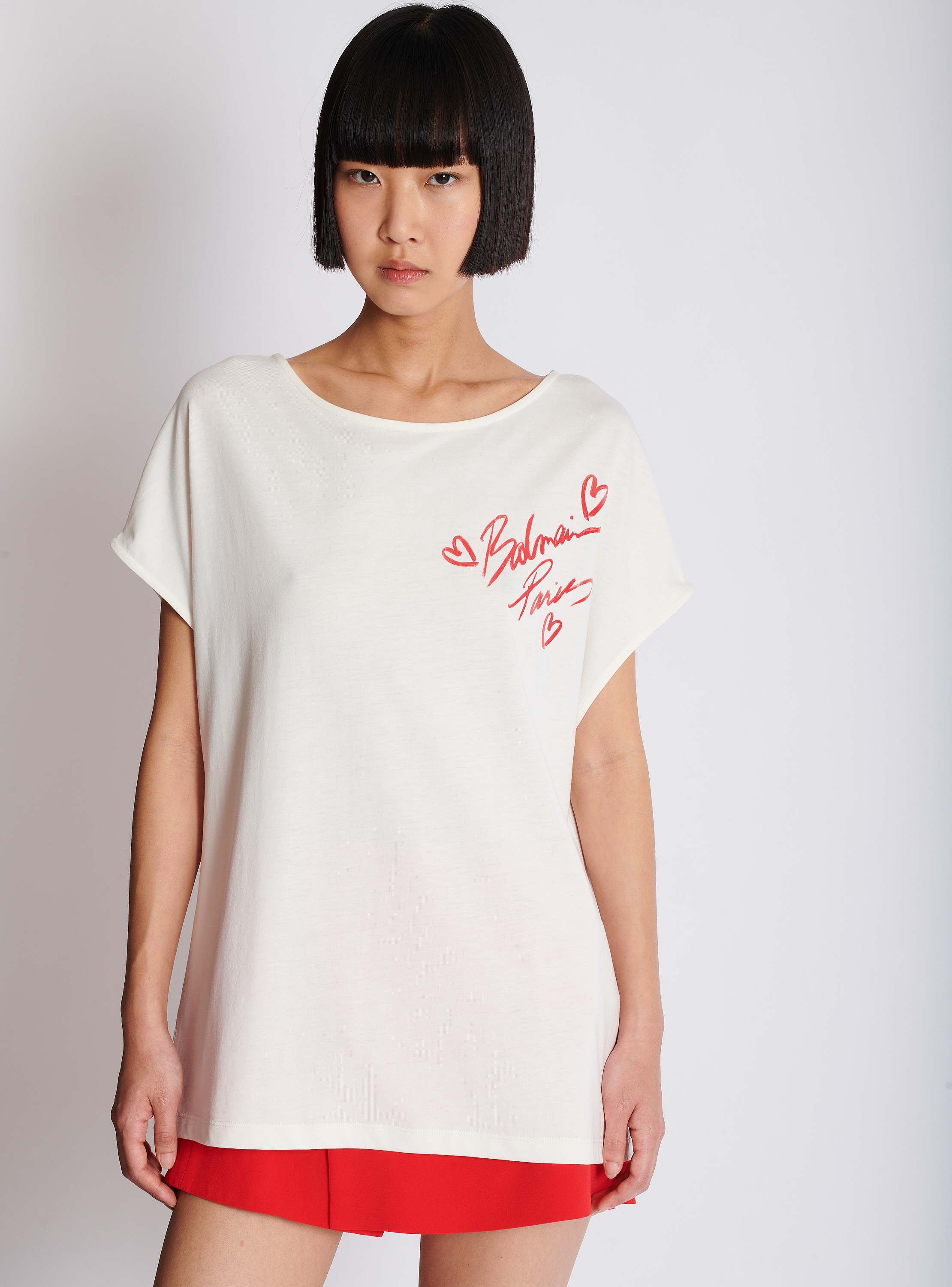 Short-sleeved Balmain Lipstick T-shirt