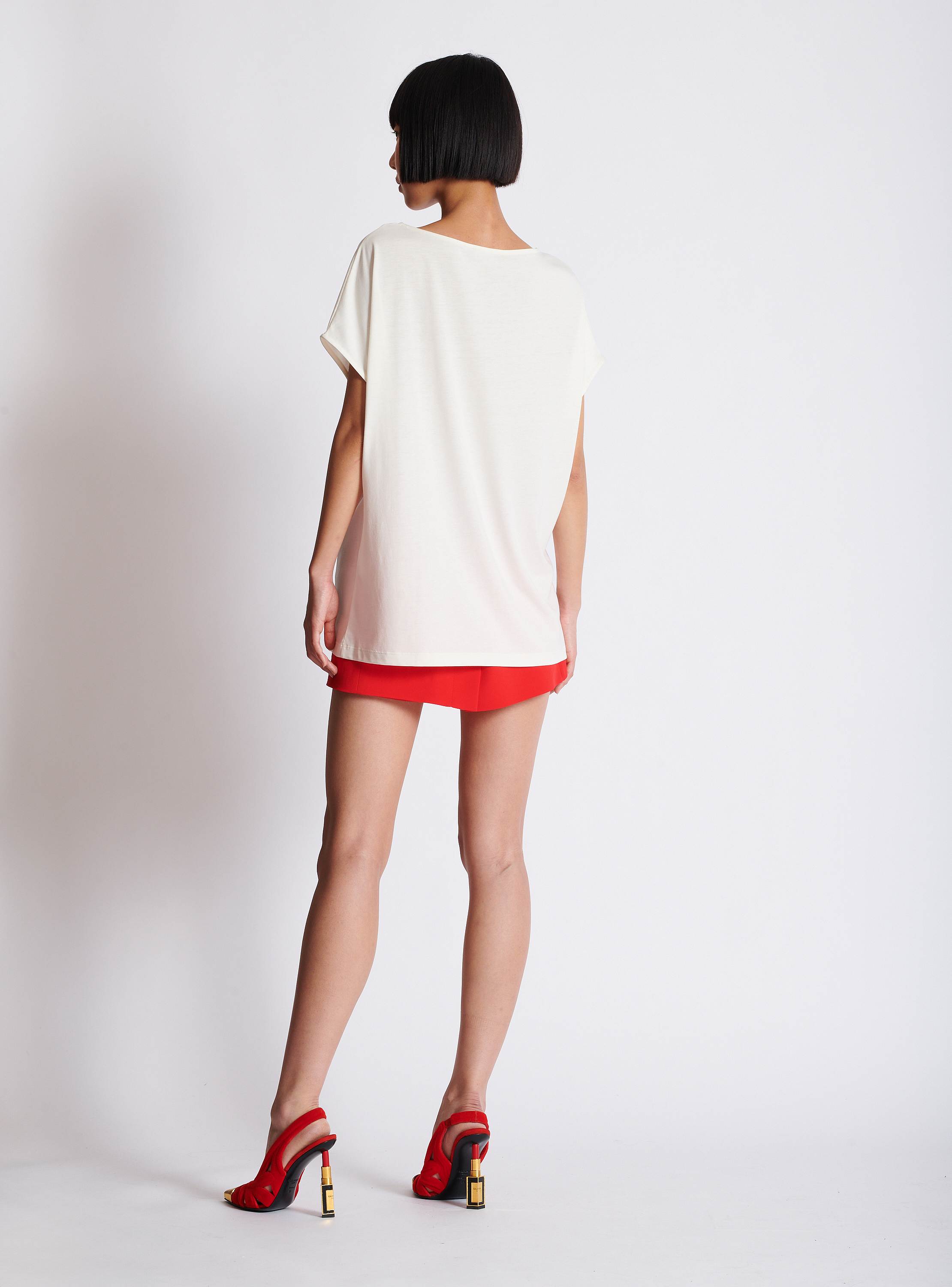 Short-sleeved Balmain Lipstick T-shirt