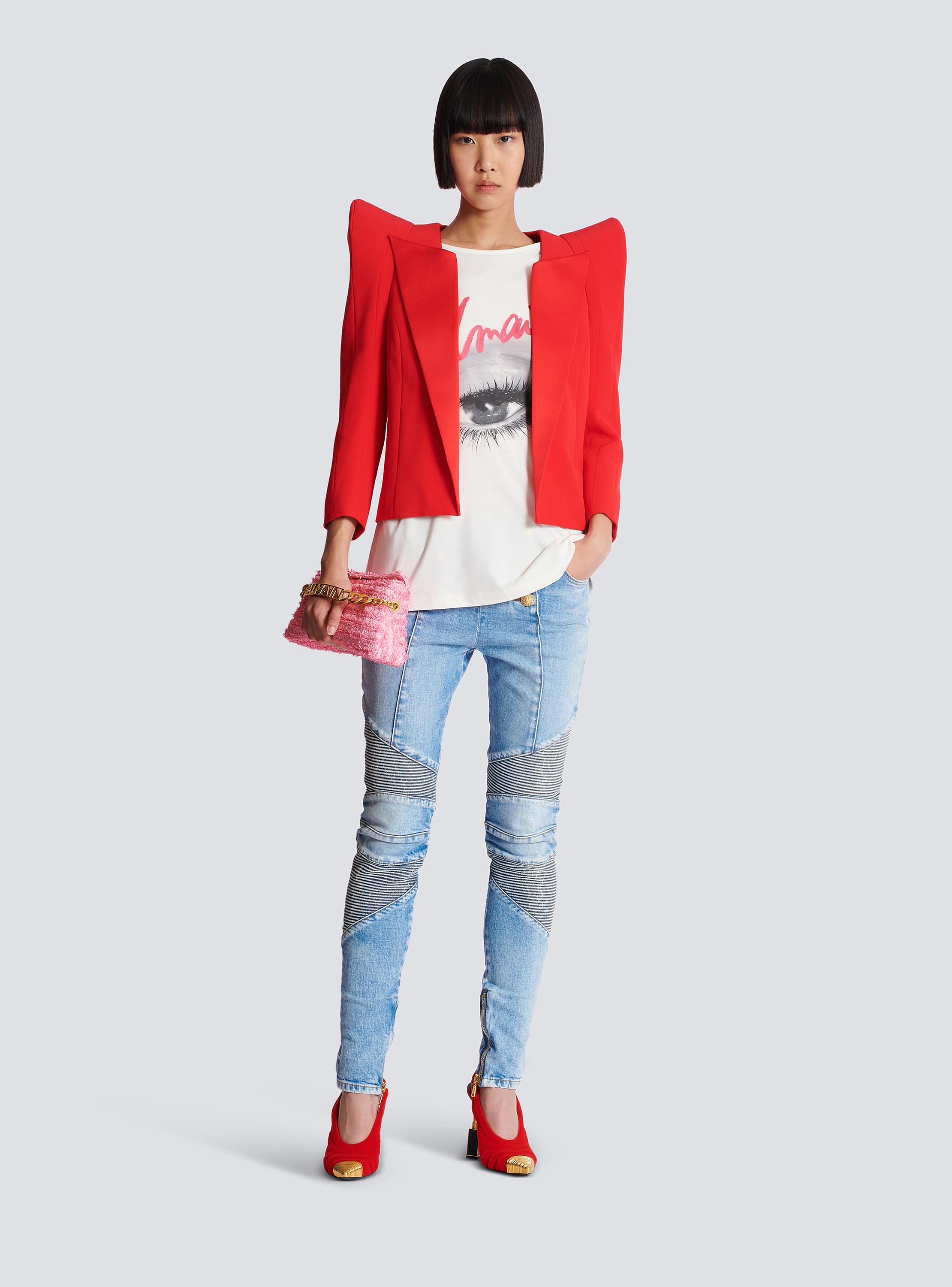 Boatneck Balmain Eye Print Top