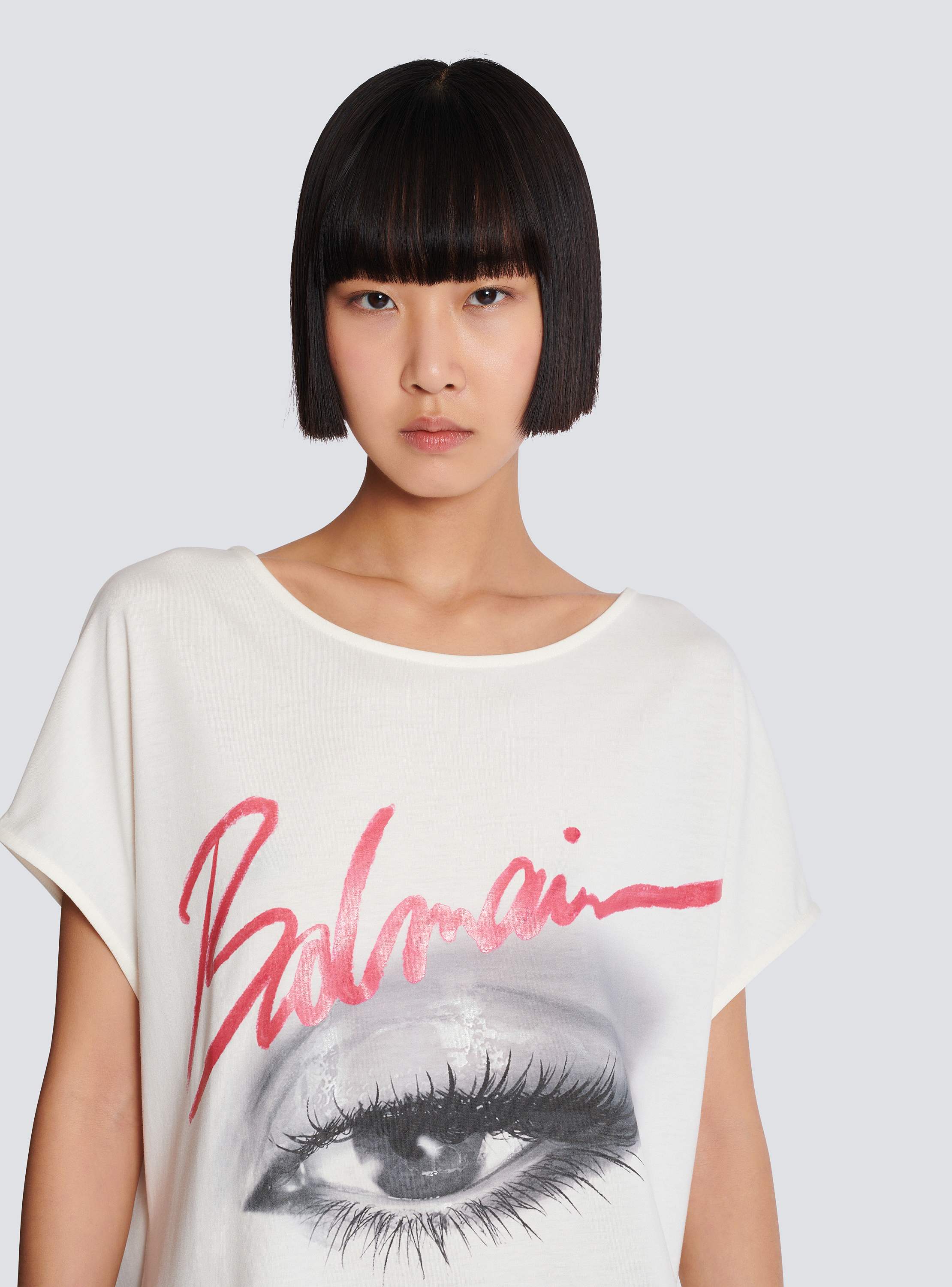 Boatneck Balmain Eye Print Top