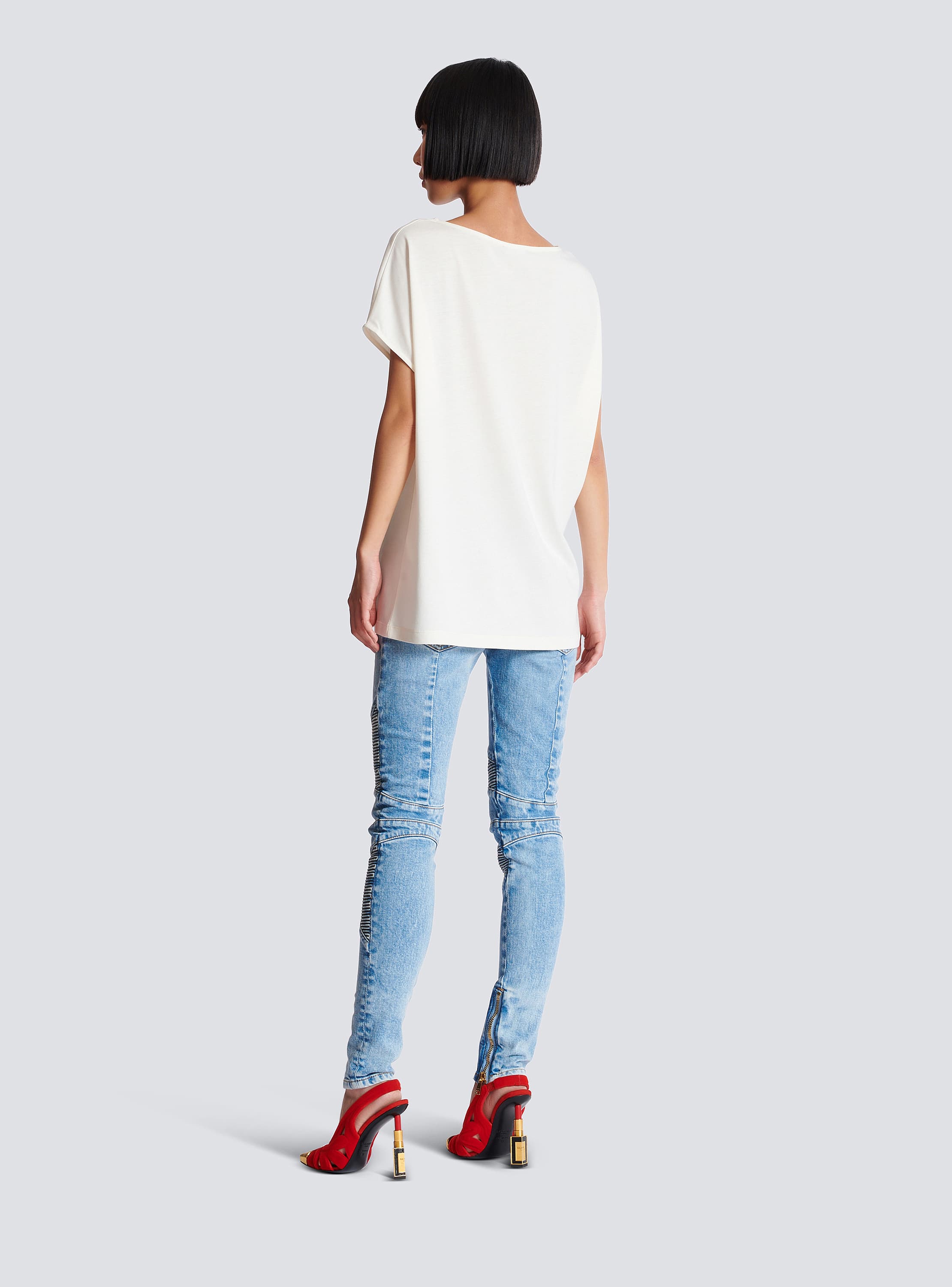 Boatneck Balmain Eye Print Top