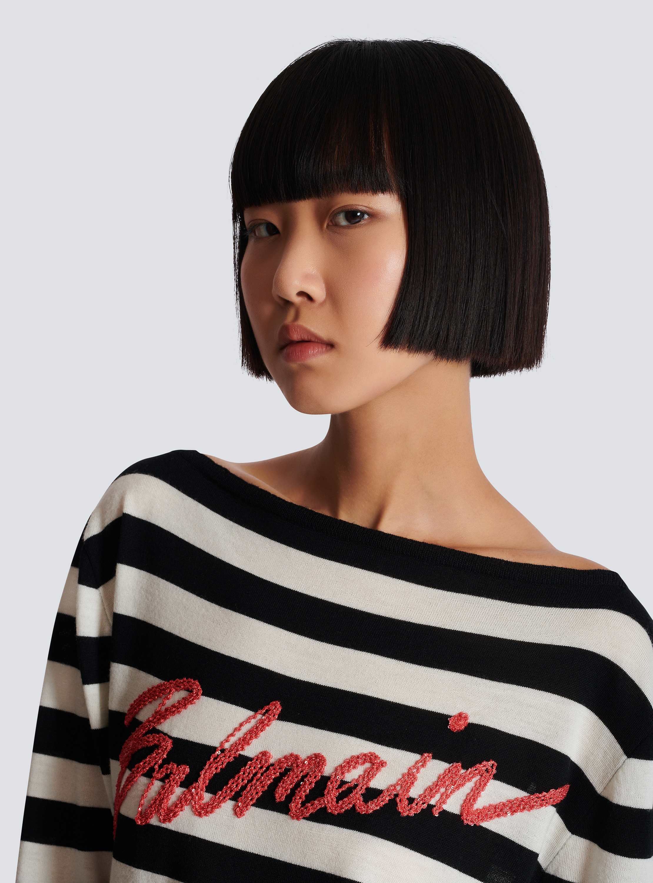 Boatneck embroidered marinière sweater