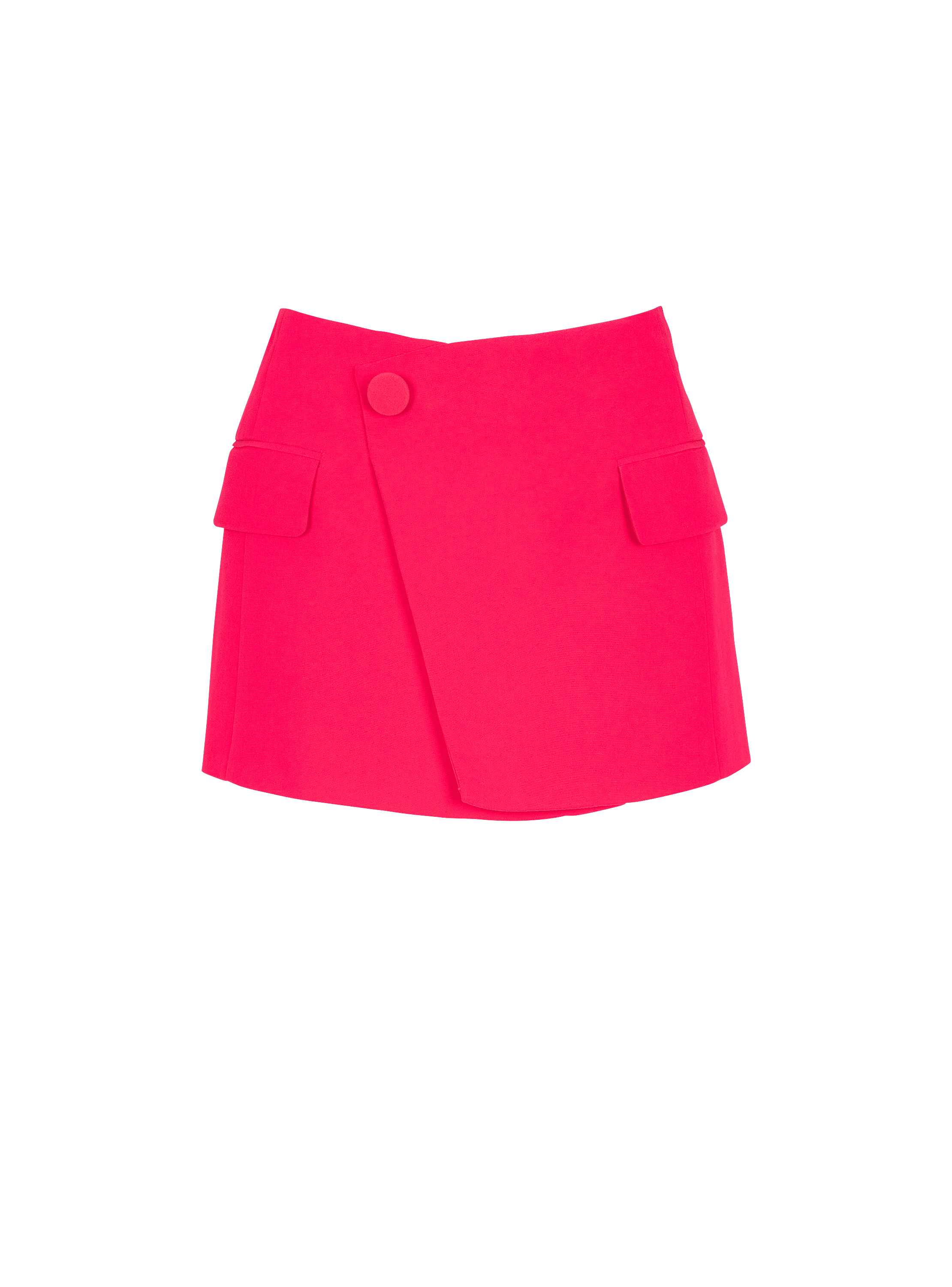 Asymmetric crepe mini skirt