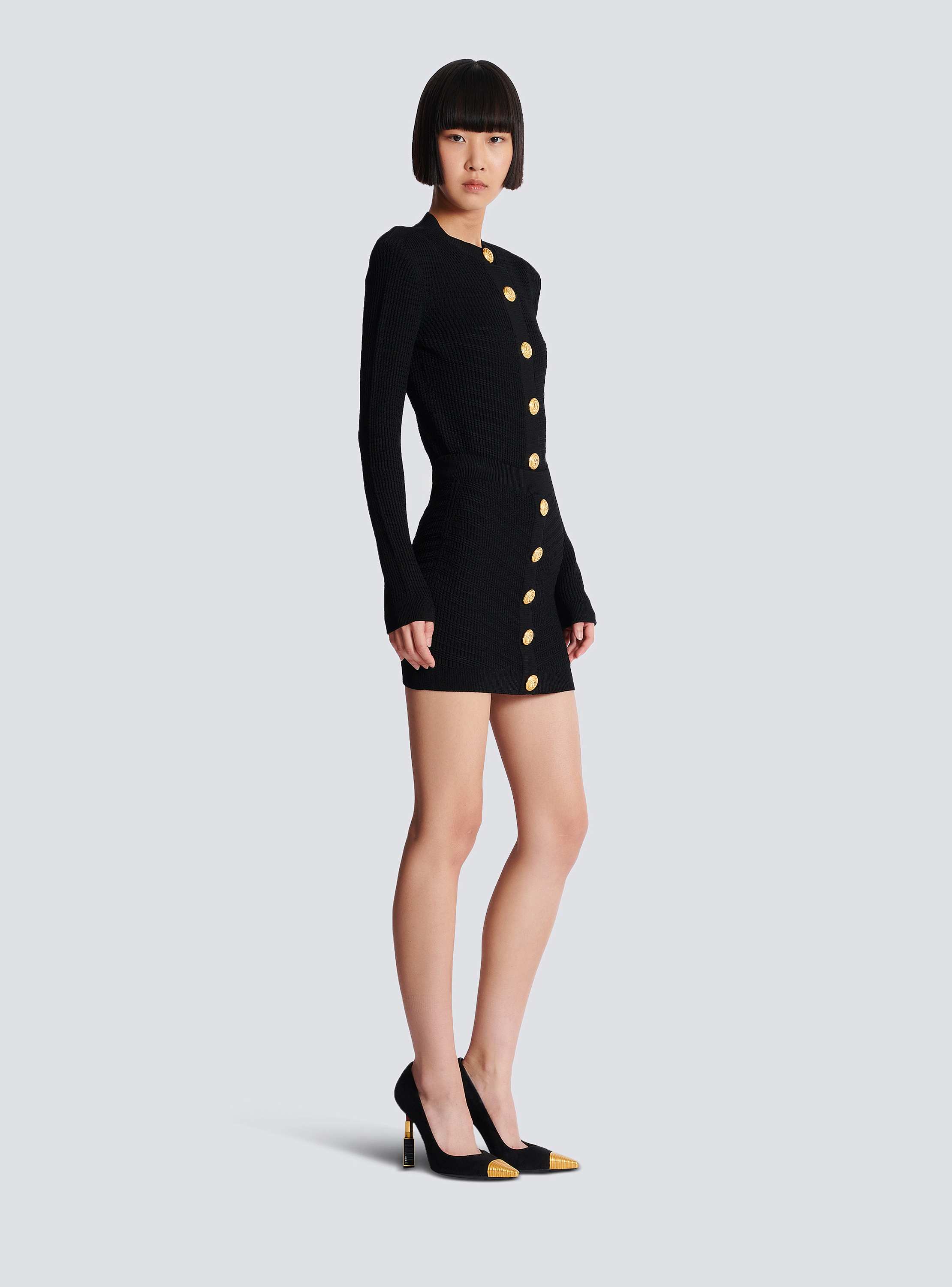 Buttoned knit short skirt - Women | BALMAIN