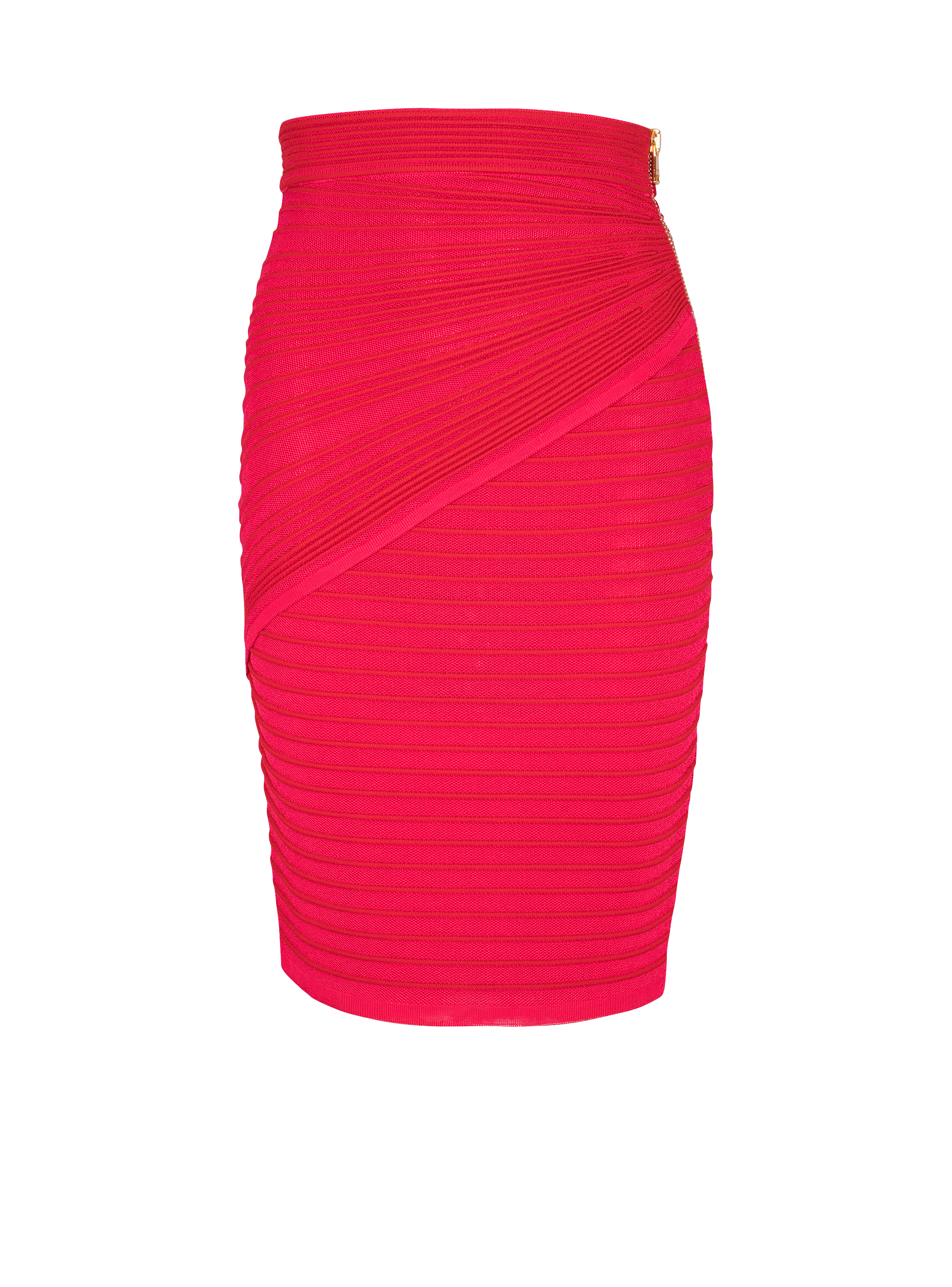 Flechage knit knee-length skirt