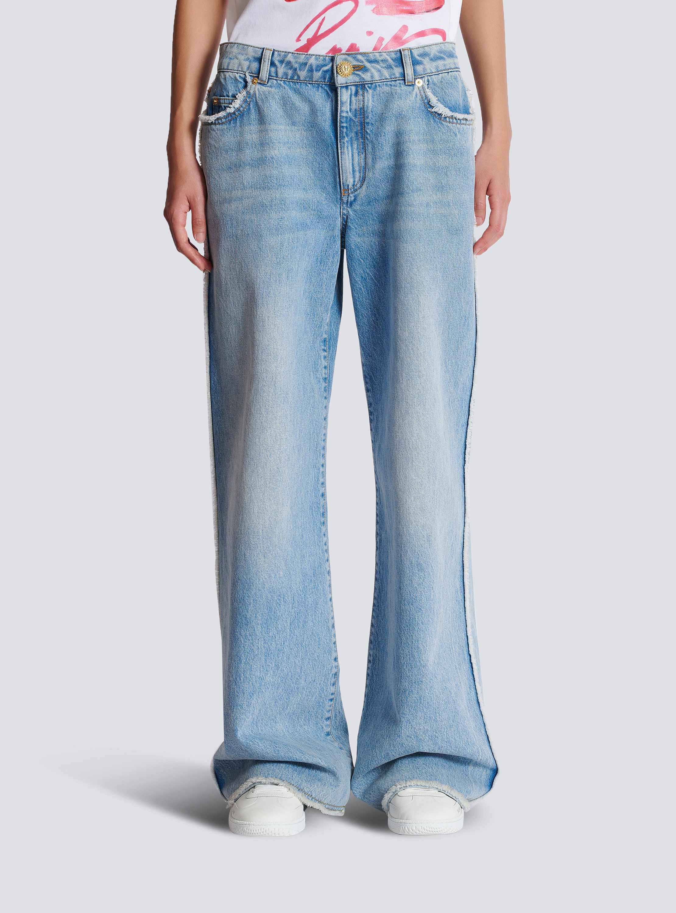 デニム・ジーパン BALMAIN Women Denim Pants 418748 EF0MG035DF75 BLUE Straight-leg denim jeans blue - Women | BALMAIN