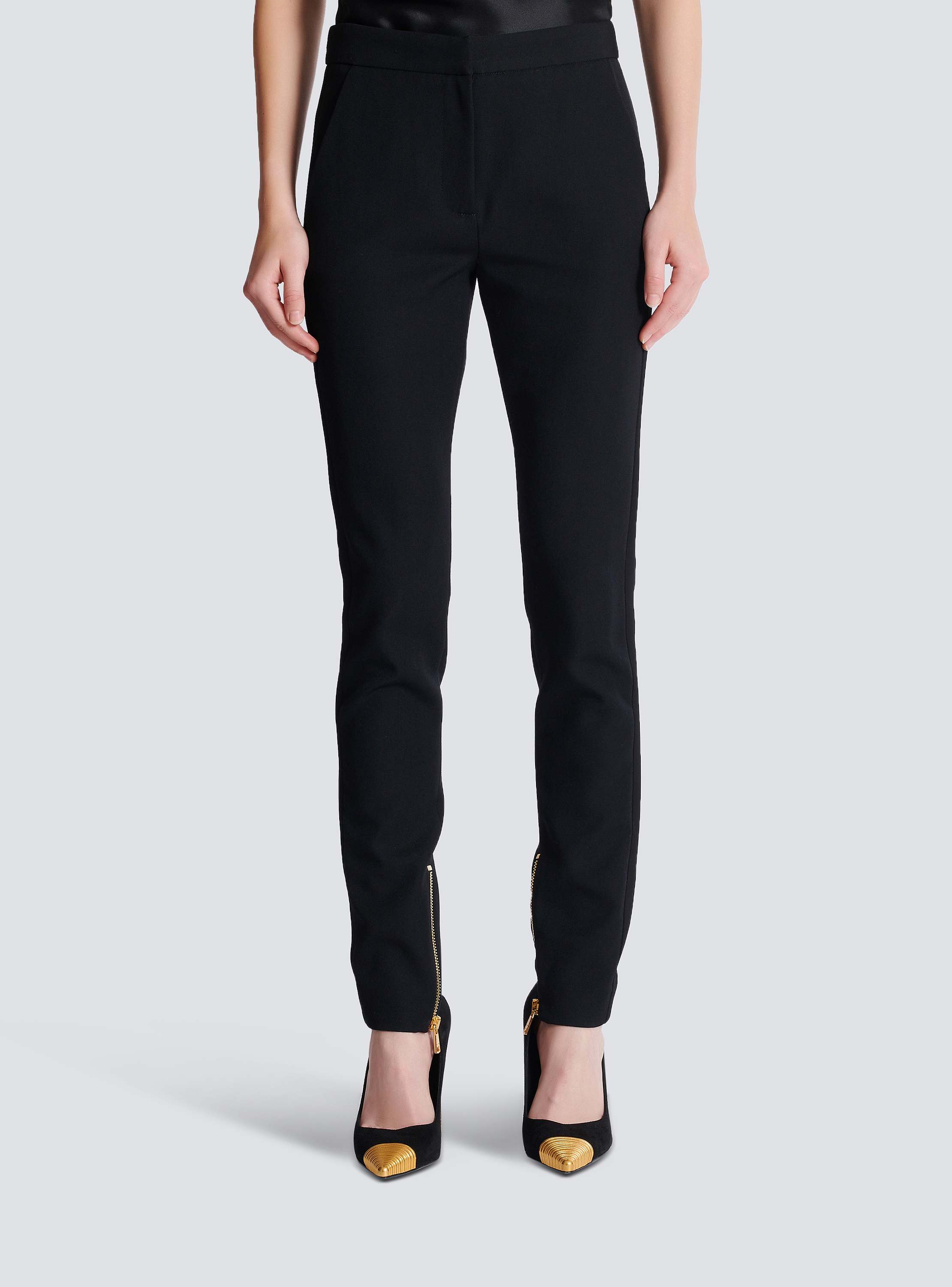 【関税＆送料込み】Balmain Grain De Poudre Pants Pleated grain de poudre trousers black - Men | BALMAIN