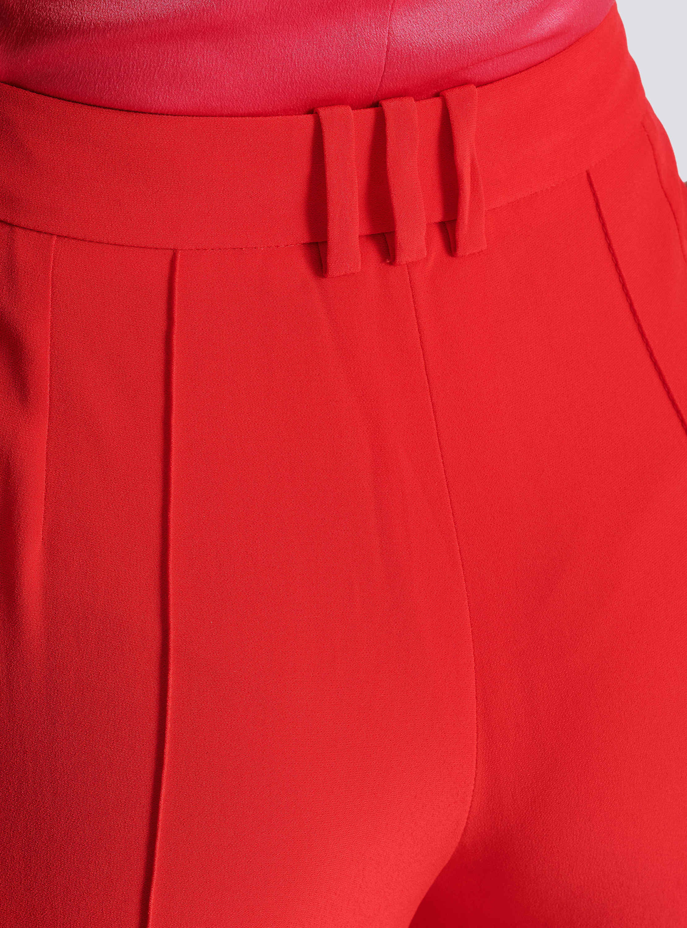 パンツ BALMAIN EF0PO160VB00 Trousers Red Crepe straight-leg tailored trousers red - Women | BALMAIN