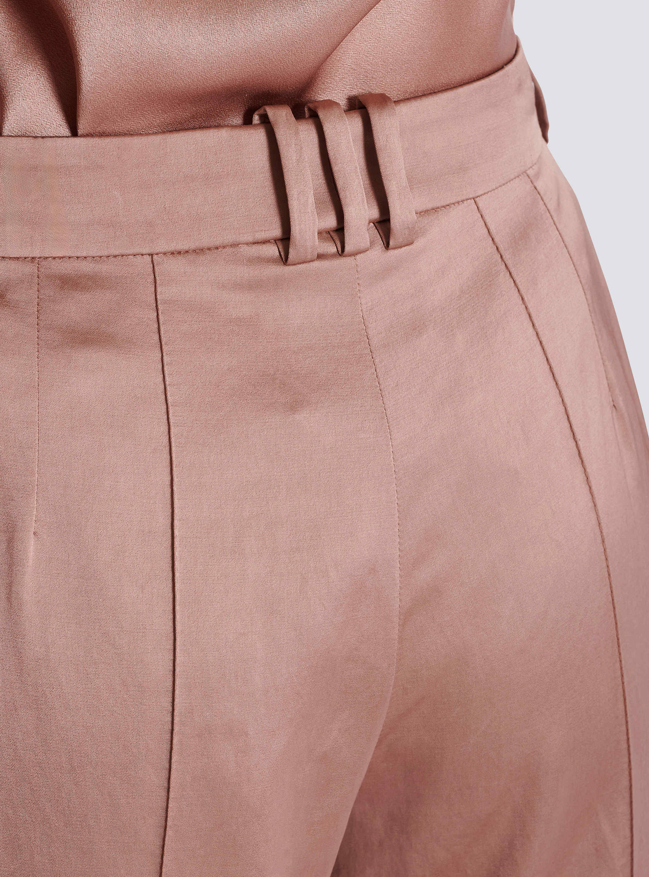 Tailored satin straight pants