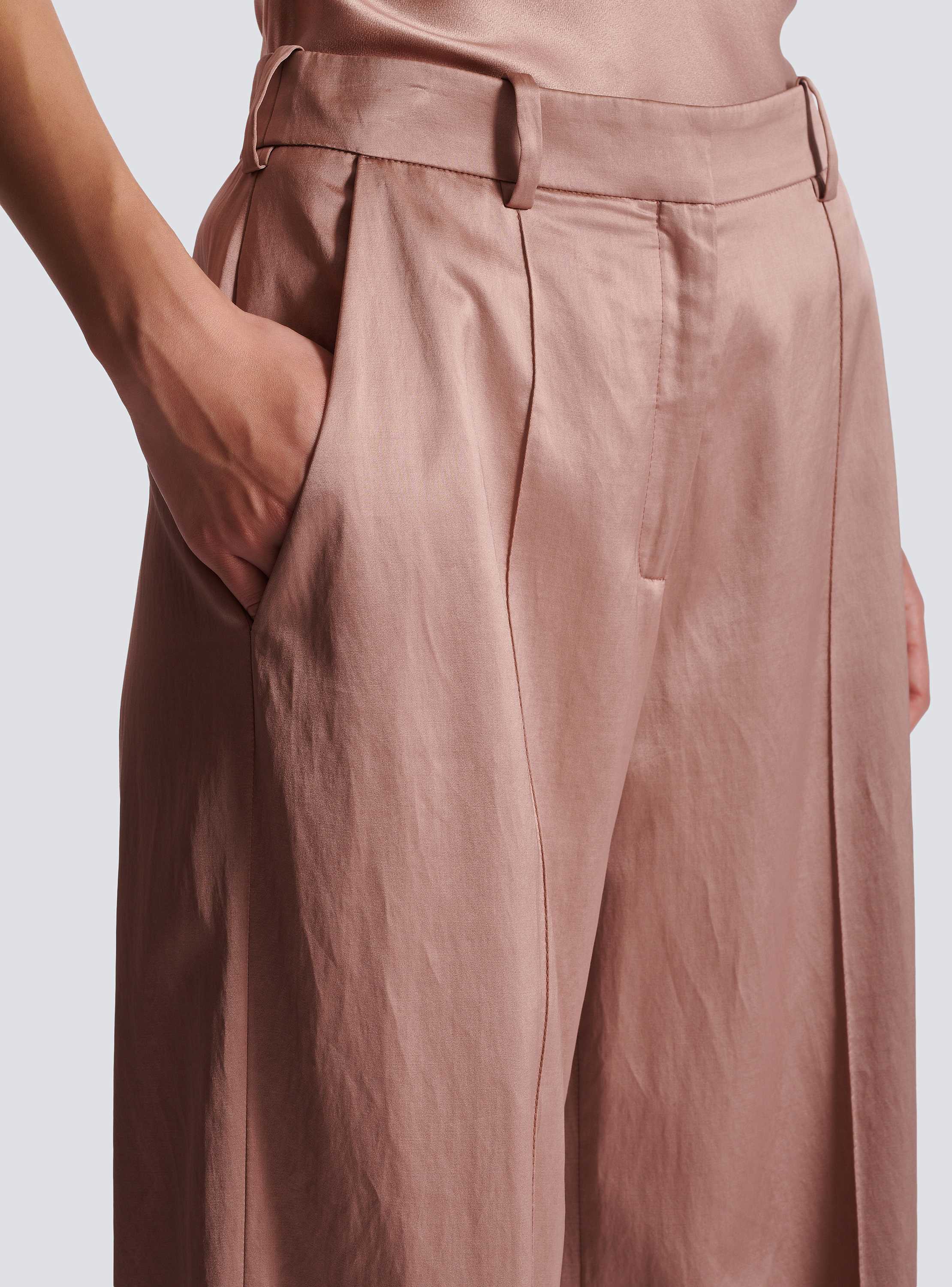 Tailored satin straight pants