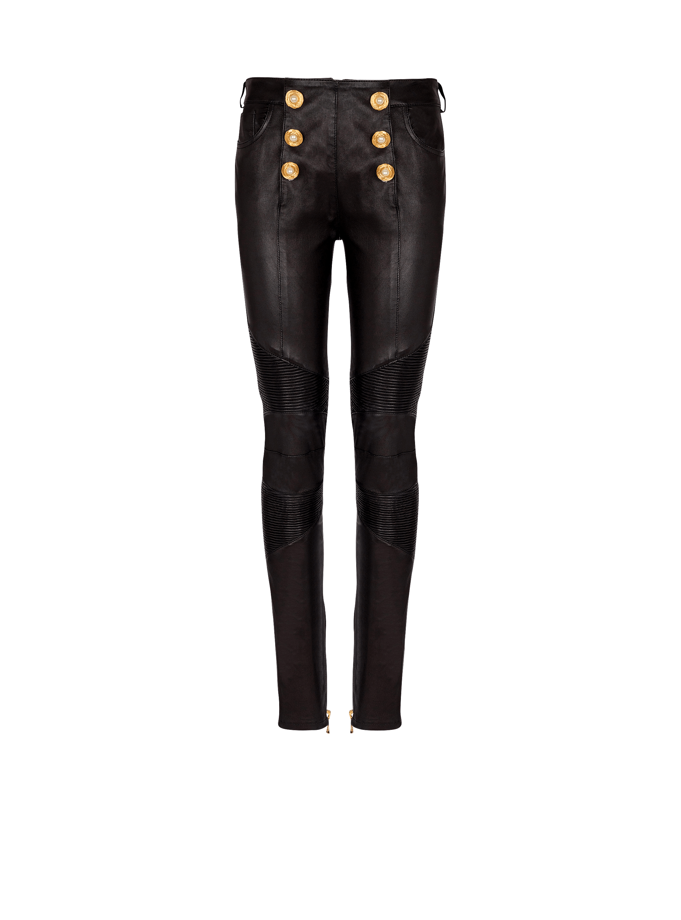 Lambskin slim-fit biker trousers