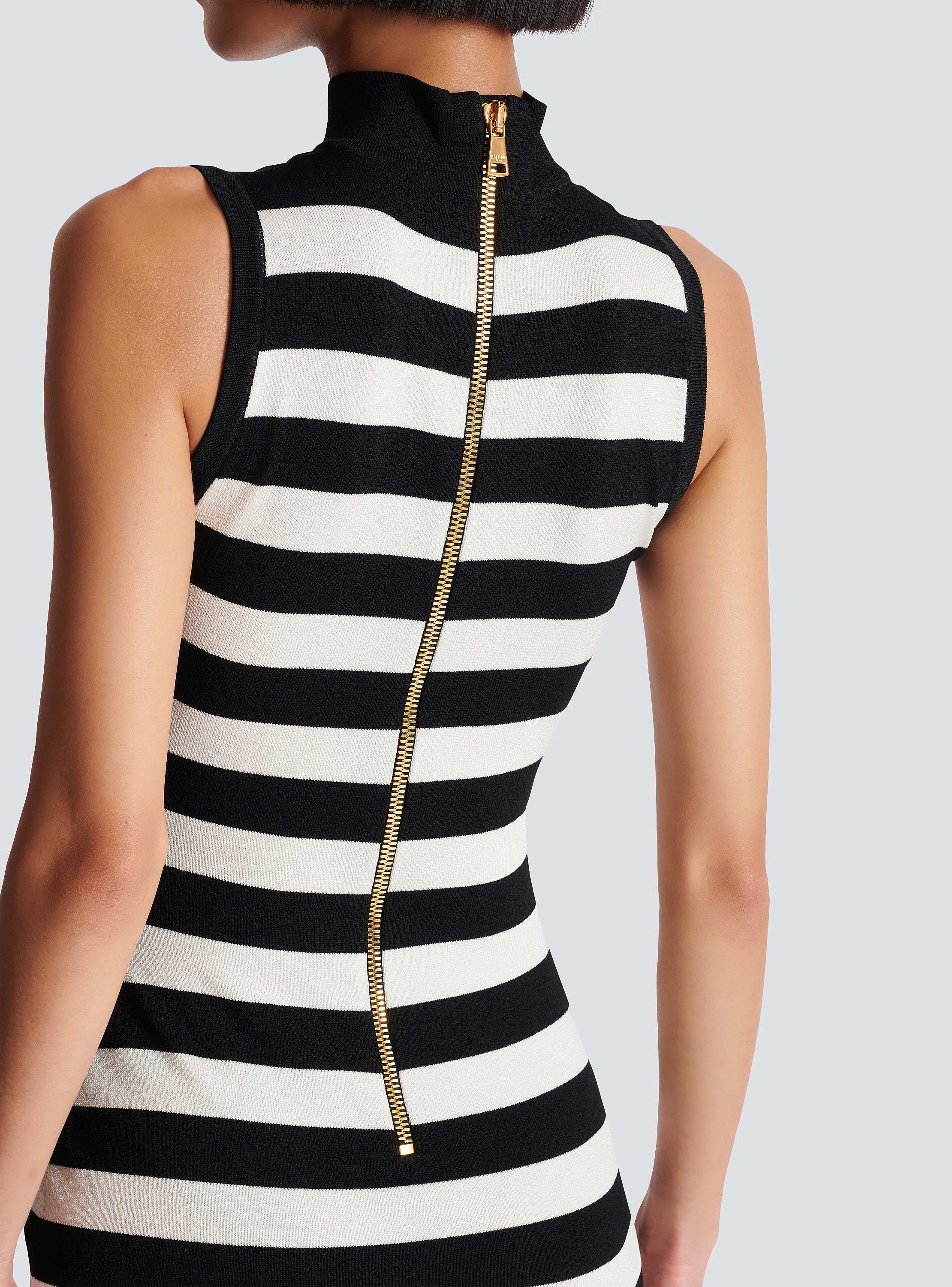 Halterneck face marinière knit dress